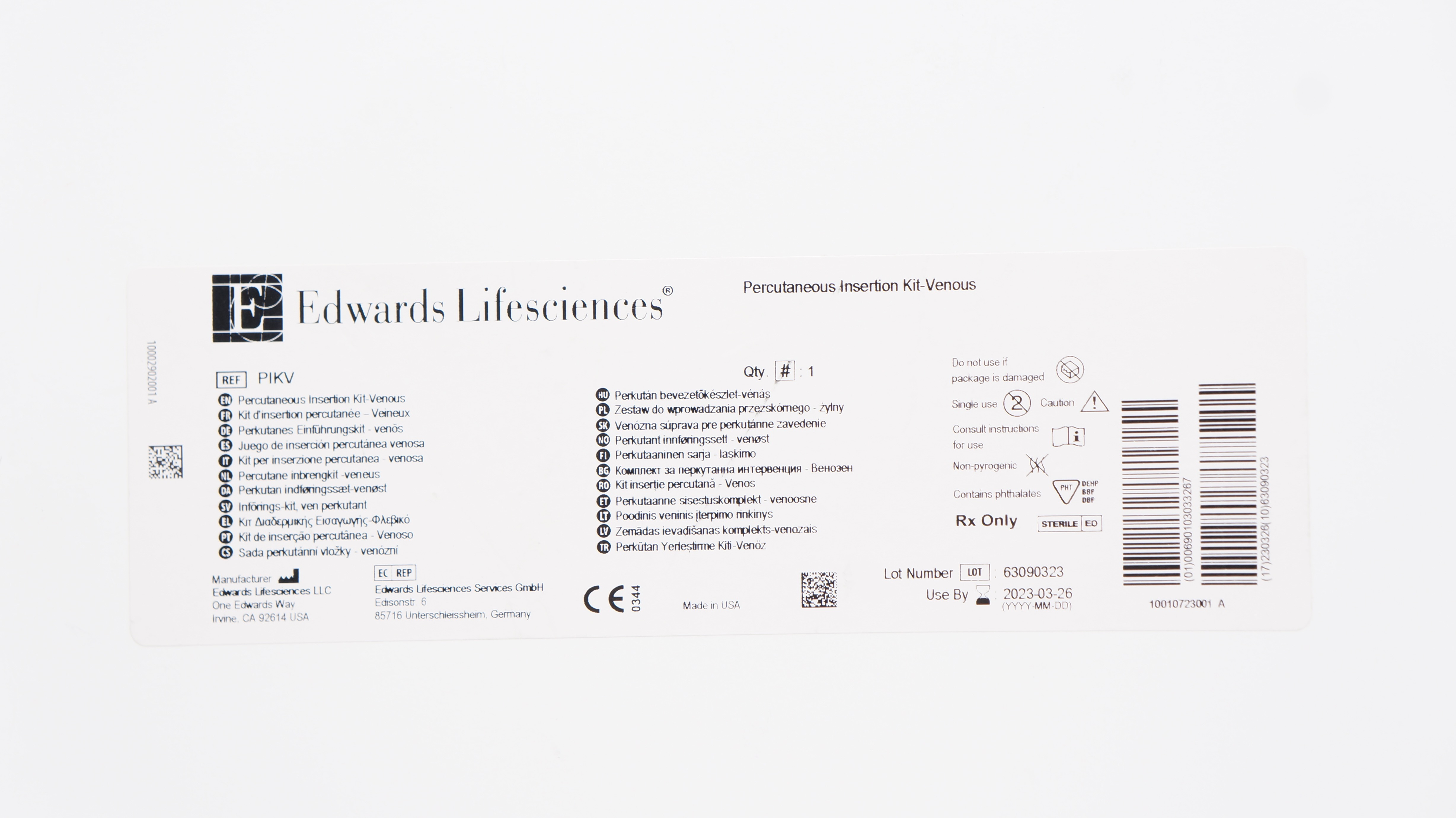 Edwards Lifesciences PIKV Percutaneous Insertion Ki-Venous (x)