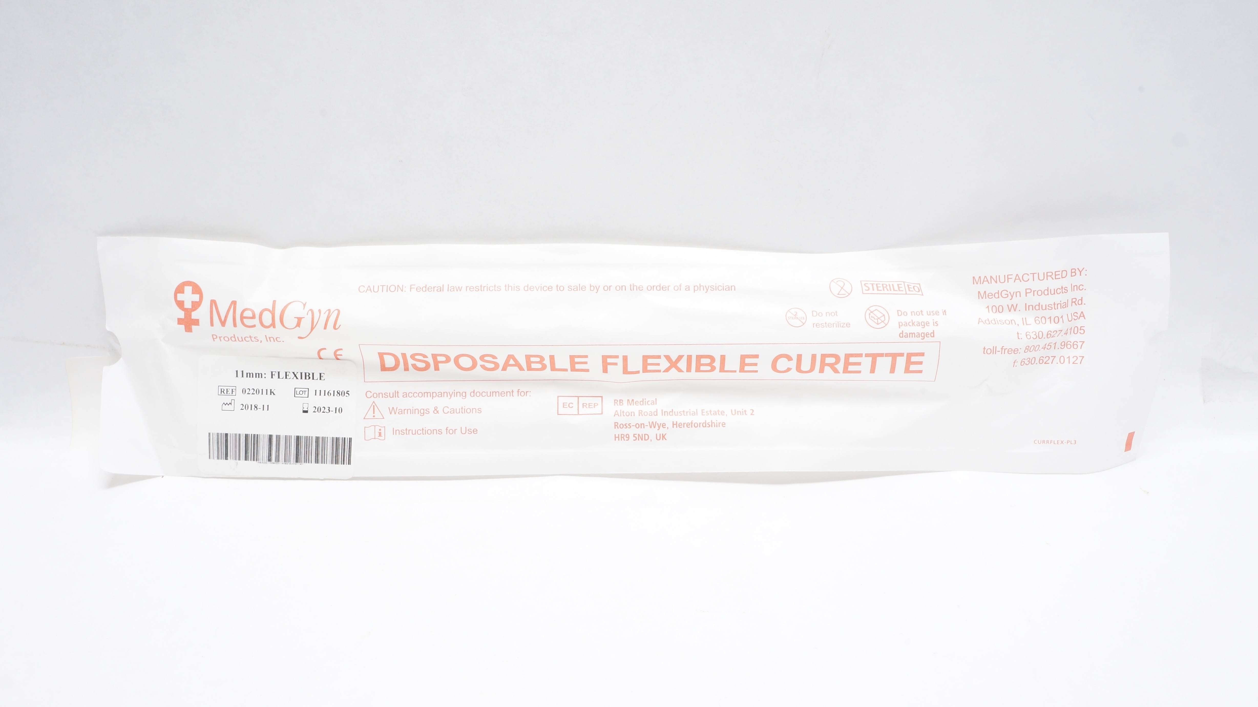 MedGyn 022011K Disposable Flexible Curette 11mm (x)