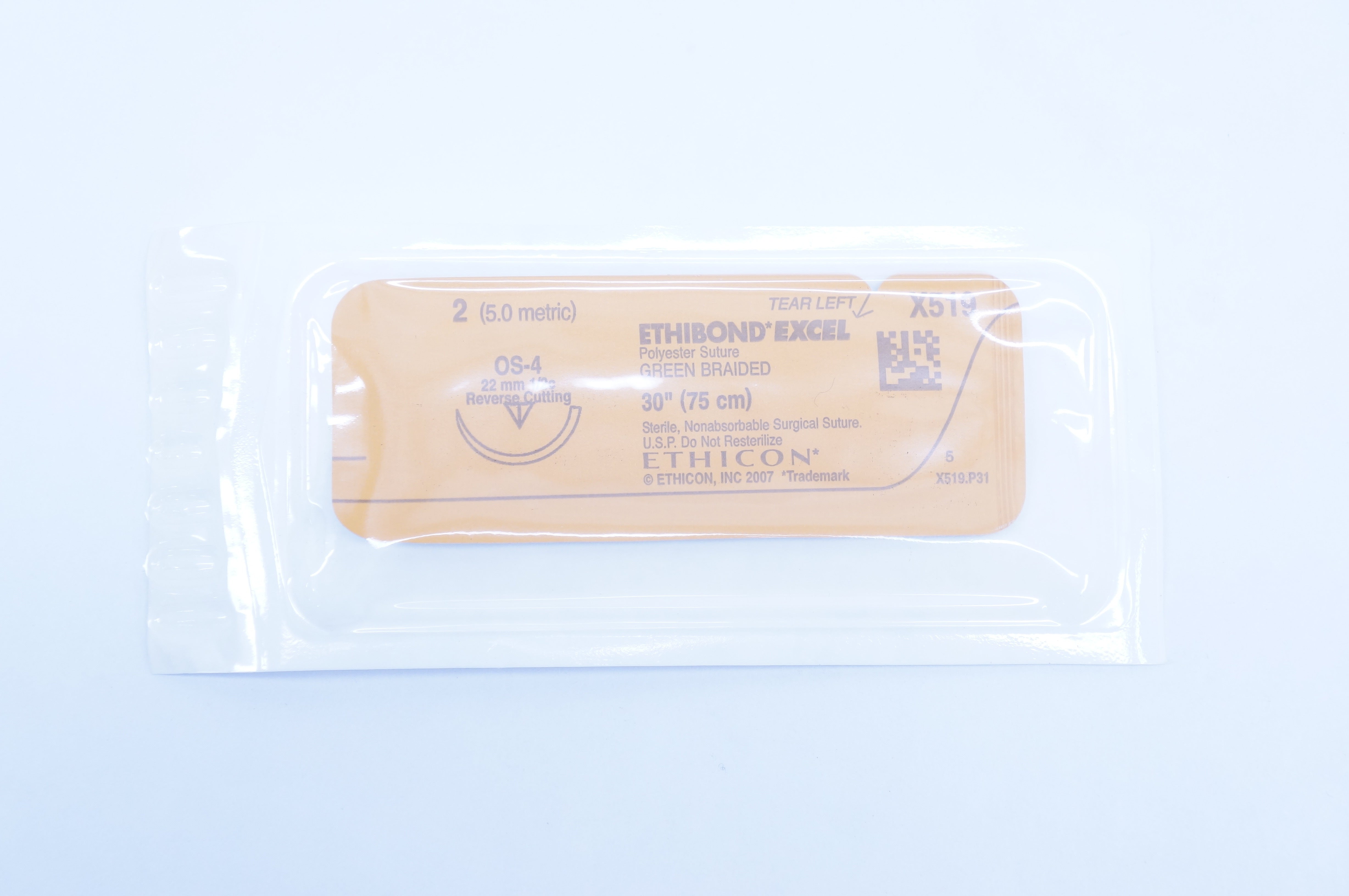 Ethicon X519 2 Ethibond Excel OS-4 22mm 1/2c Reverse Cutting, 30inch (x)