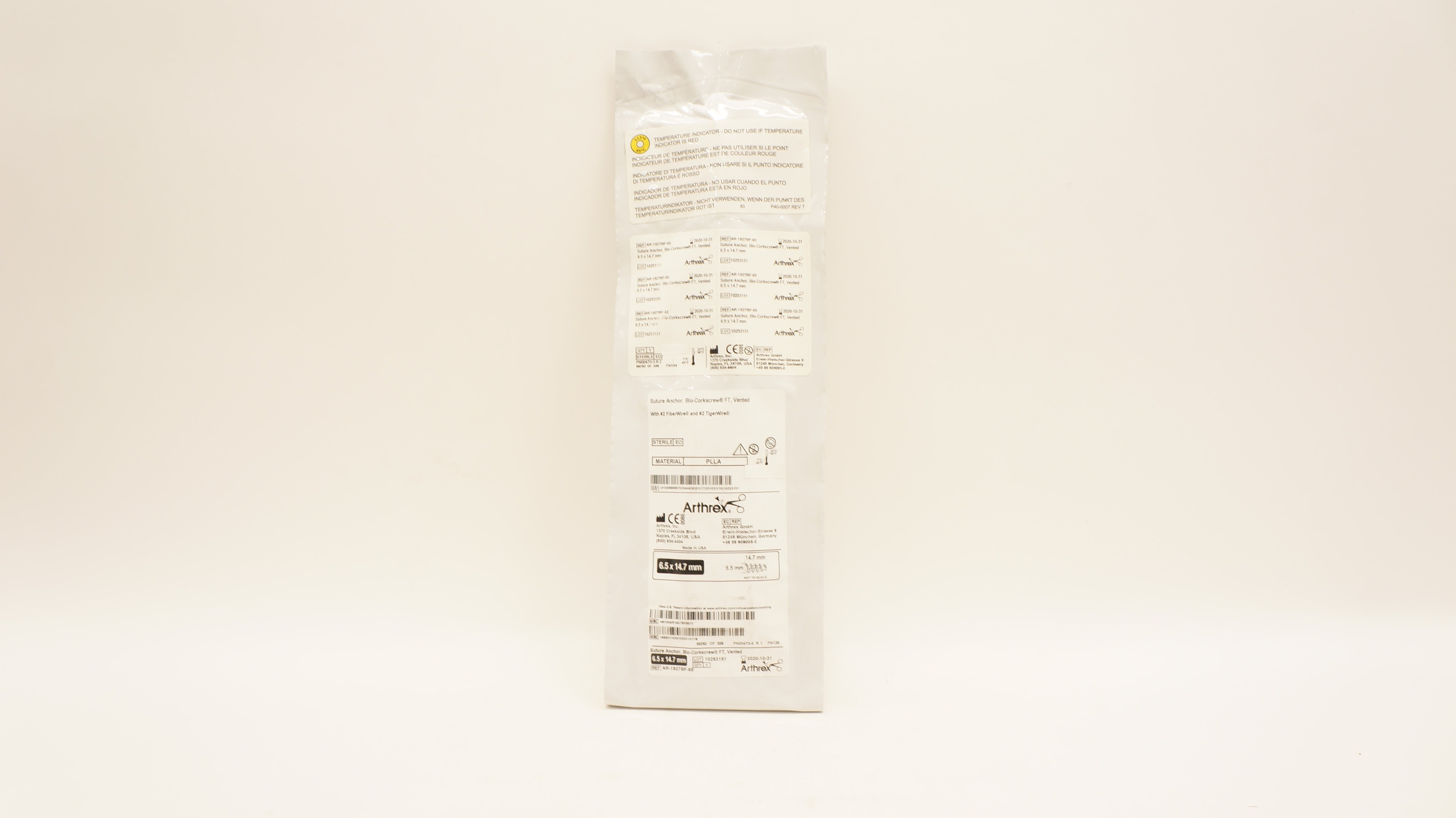 Arthrex AR-1927BF-65 Suture Anchor Bio-Corkscrew 6.5 x 14.7mm (x)