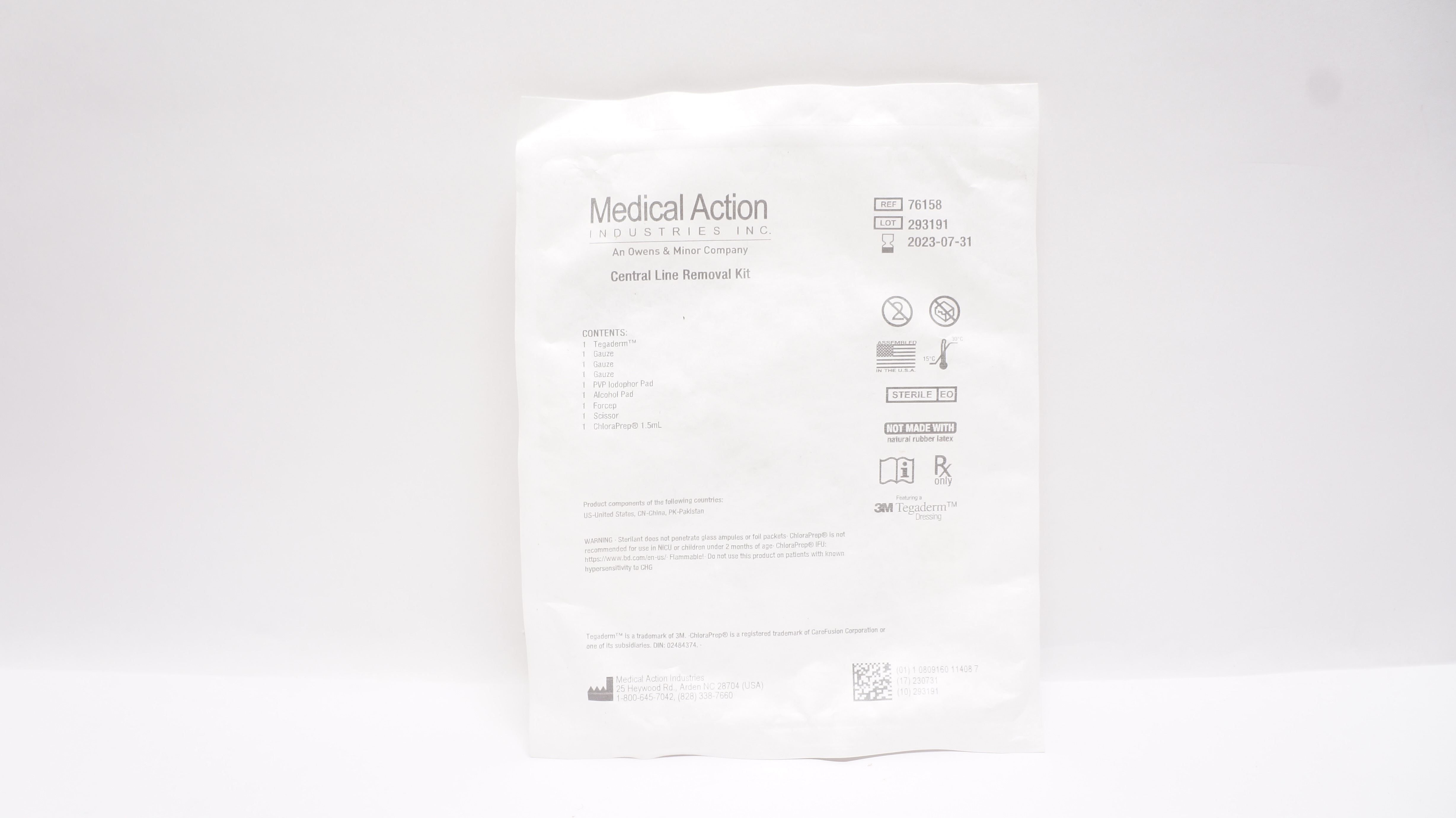 Medical Action Industries 76158 3M Tegaderm Central Line Removal Kit (x)