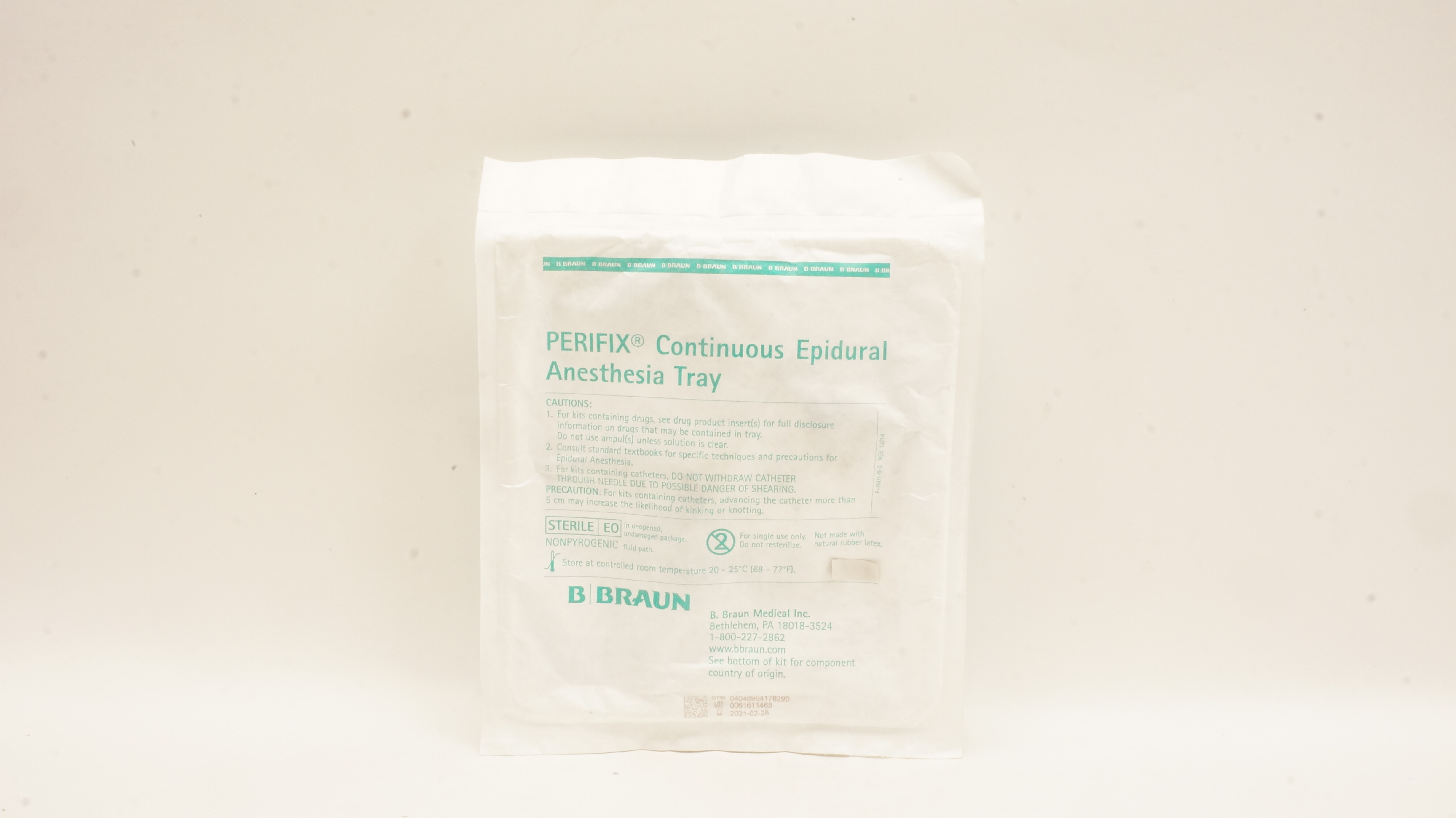 B.Braun 332219 Perifix Epidural Anesthesia Tray, Ndle 18Ga x 3-1/2inch (x)