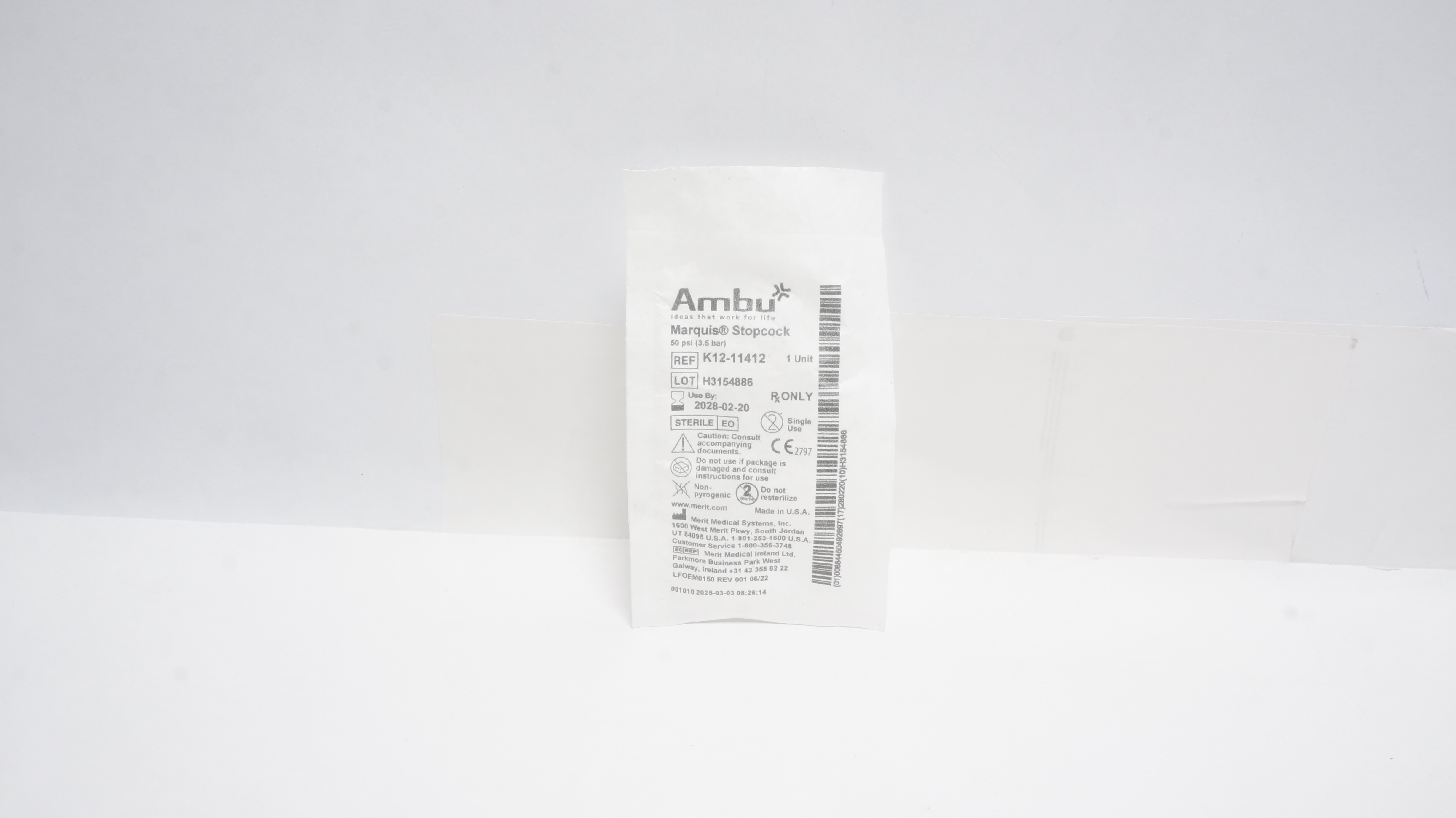 Ambu K12-11412 Marqquis Stopcock 50psi