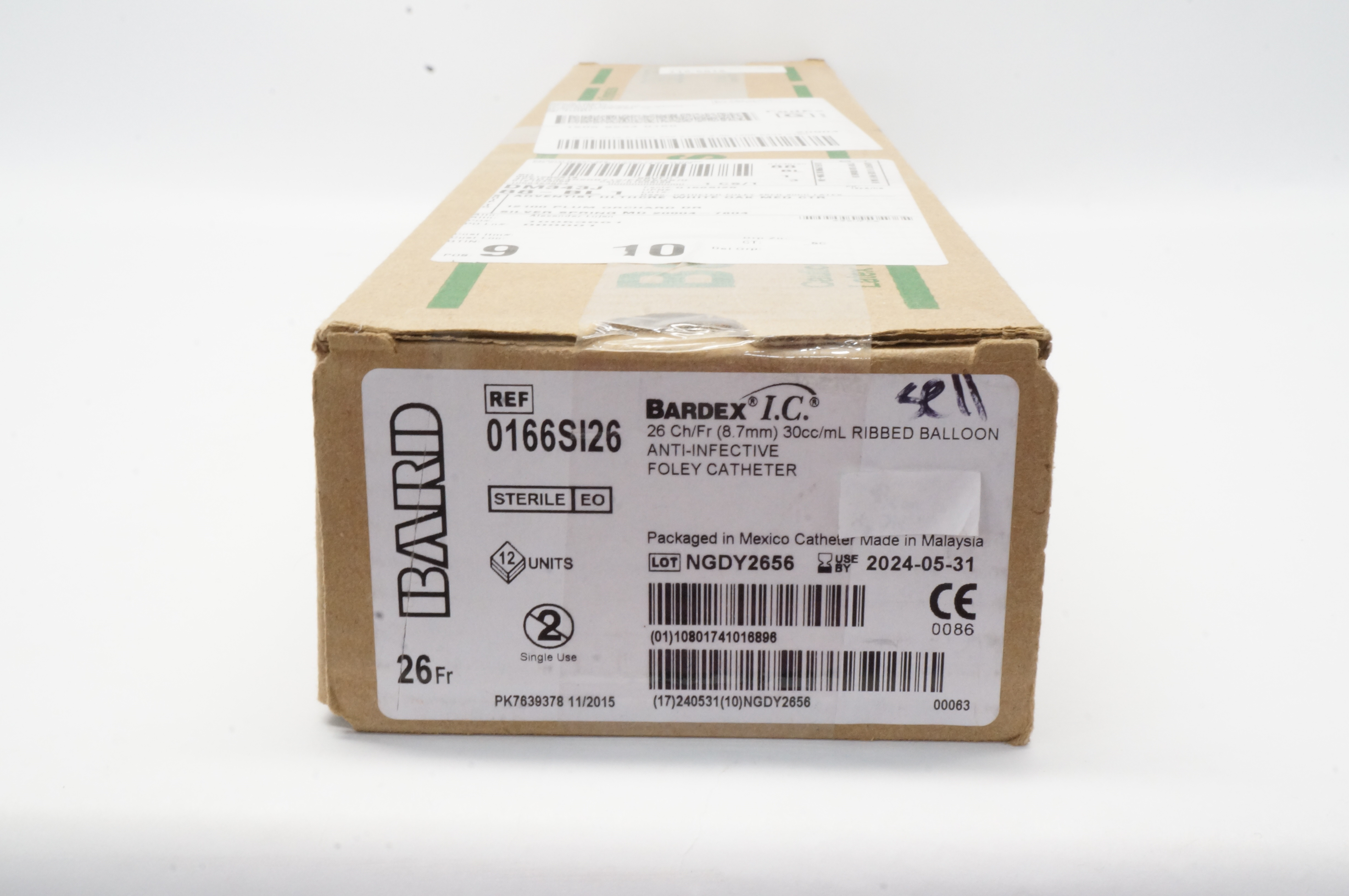 Bard 0166SI26 Bardex I.C. Anti-Intective Foley Cath. 26Fr. 30cc - Box of 12