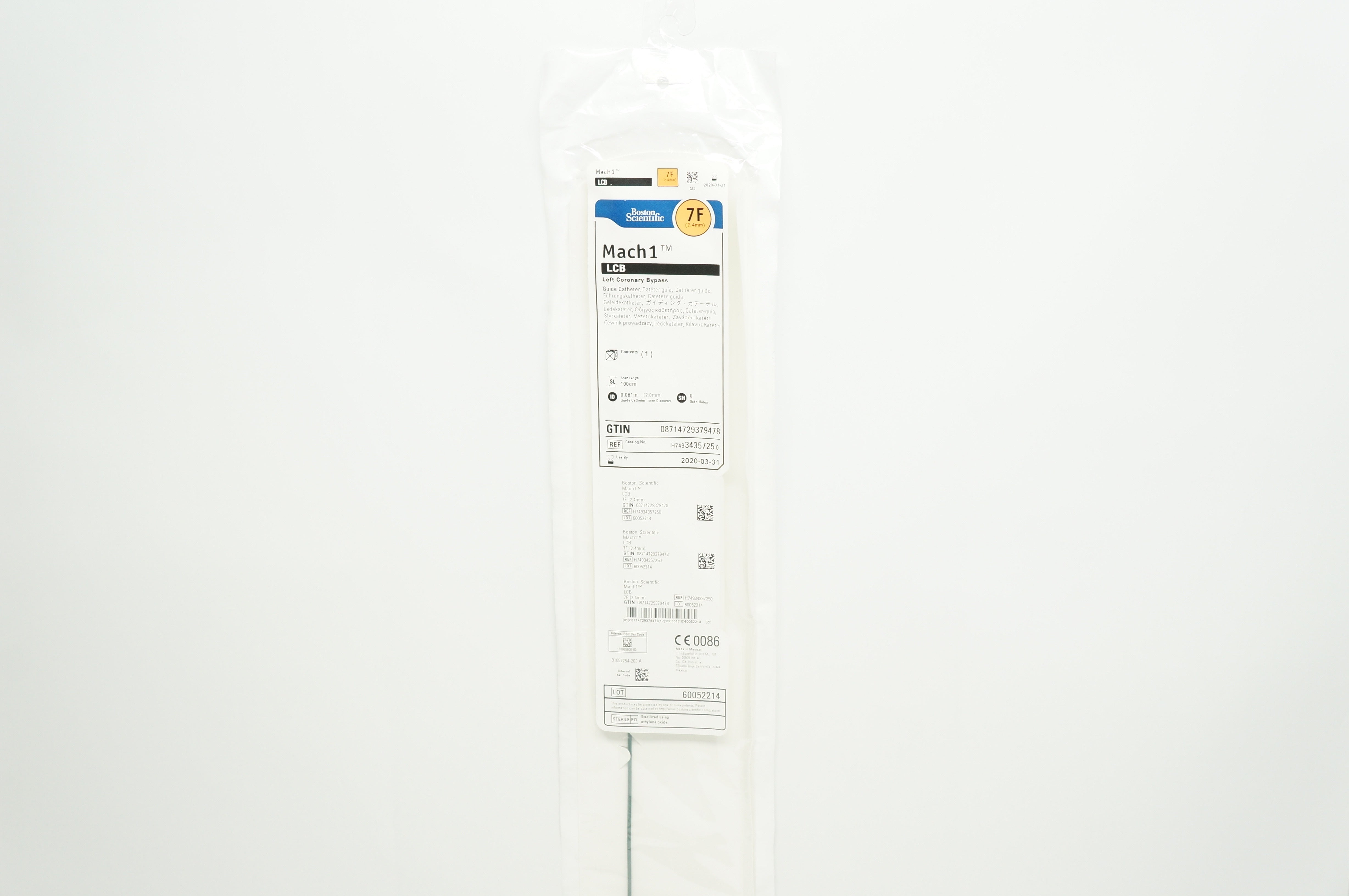 Boston Scientific 3435725 Mach1 LCB Guide Cath. 7F x 100cm (x)