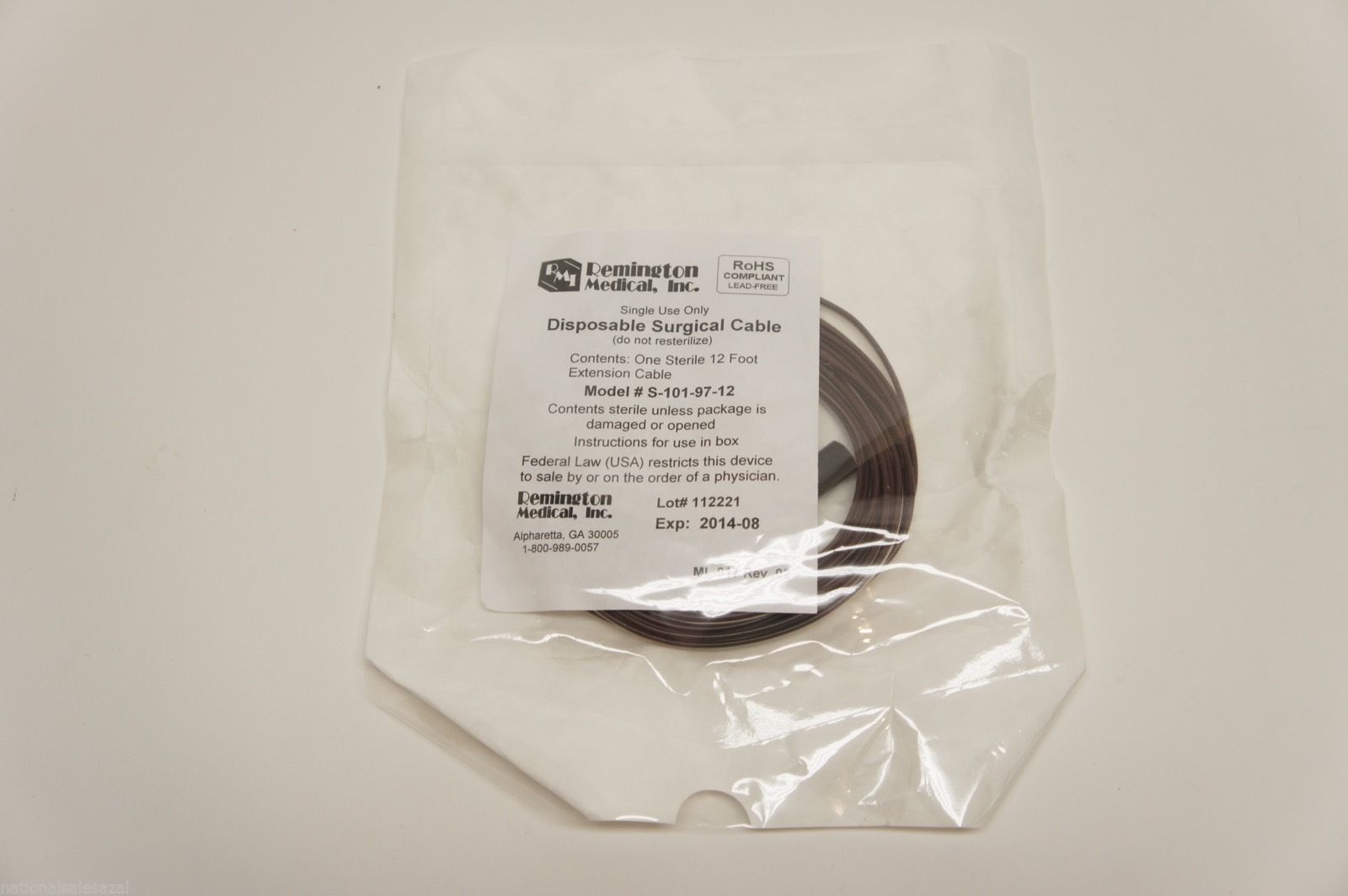 S-101-97-12 ~ Remington Medical Disposable Surgical Cable 12 Foot (x)