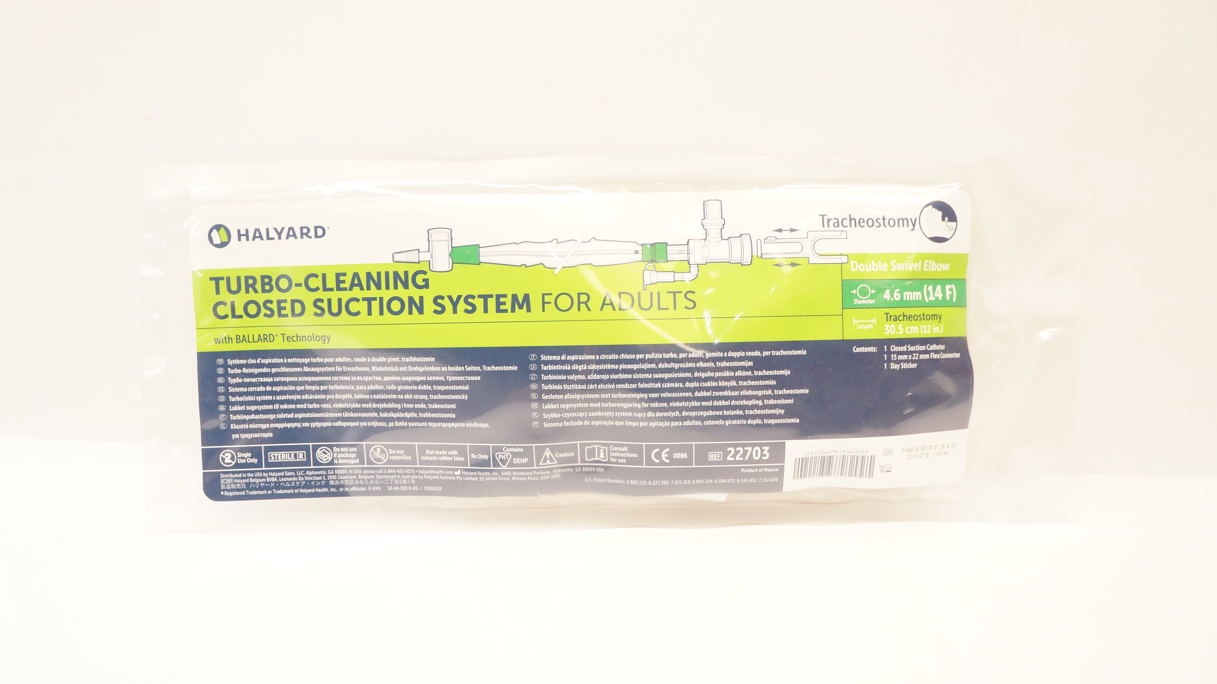 Halyard 22703 Turbo-Cleaning Closed Suction System For Adults 14F x 12inch (x)