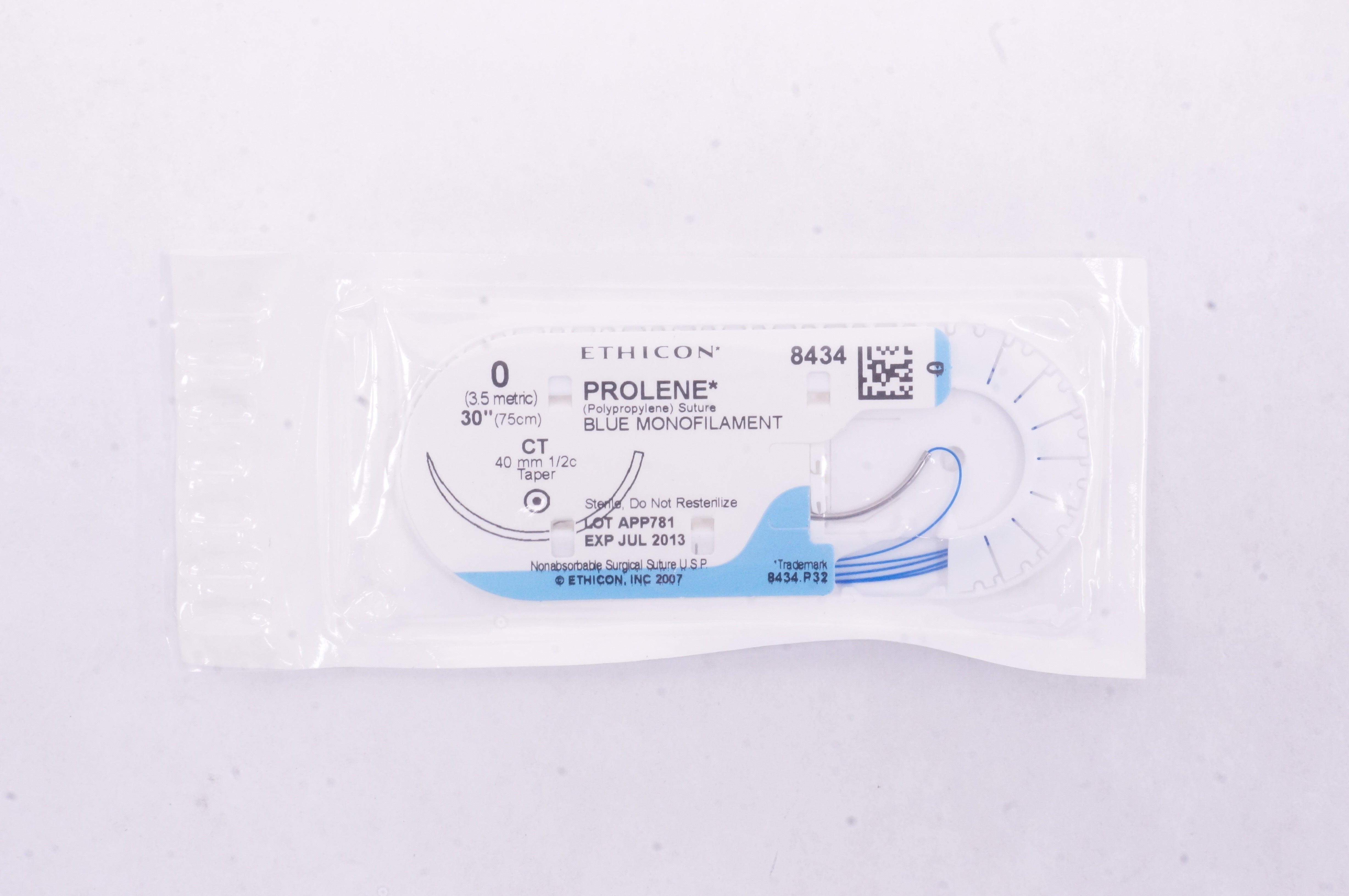 Ethicon 8434 0 PROLENE, CT, 40mm 1/2c Taper, 30inch (x)