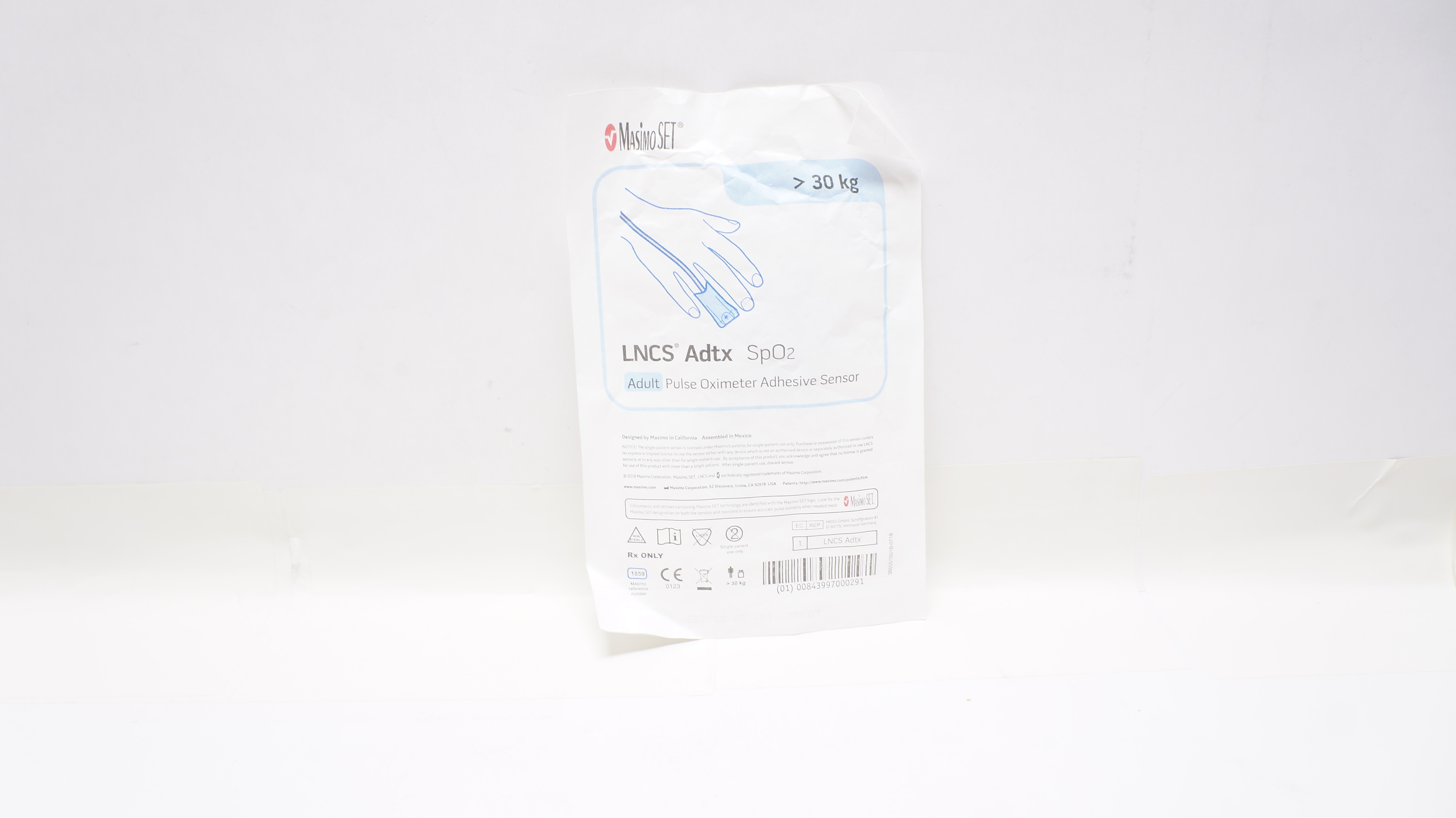 Masimo 1859 LNCS Adtx SpO2 Adult Pulse Oximeter Adhesive Sensor >30 kg (x)