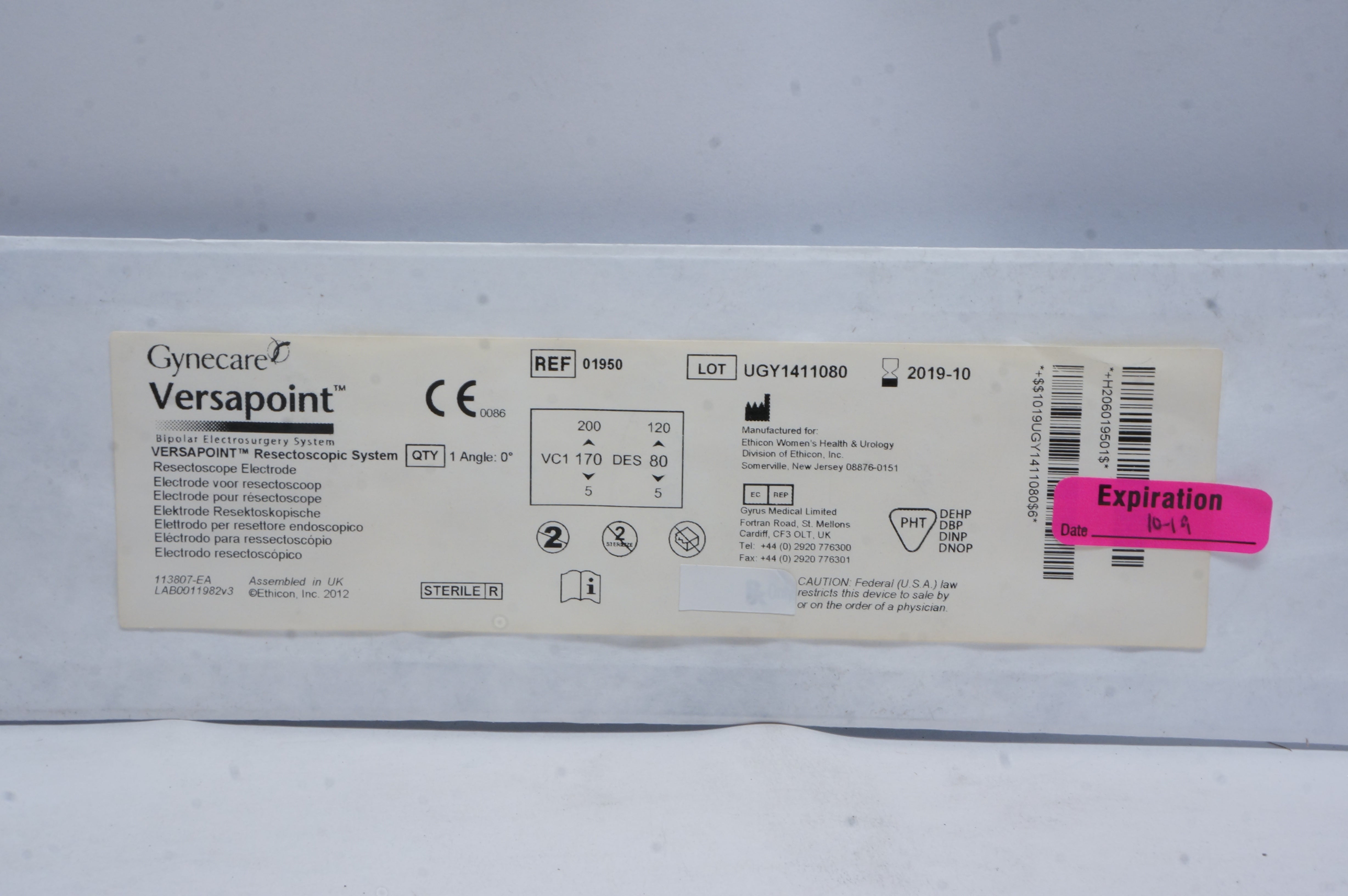 Ethicon 01950 Gynecare Versapoint Resectoscopic System (x)