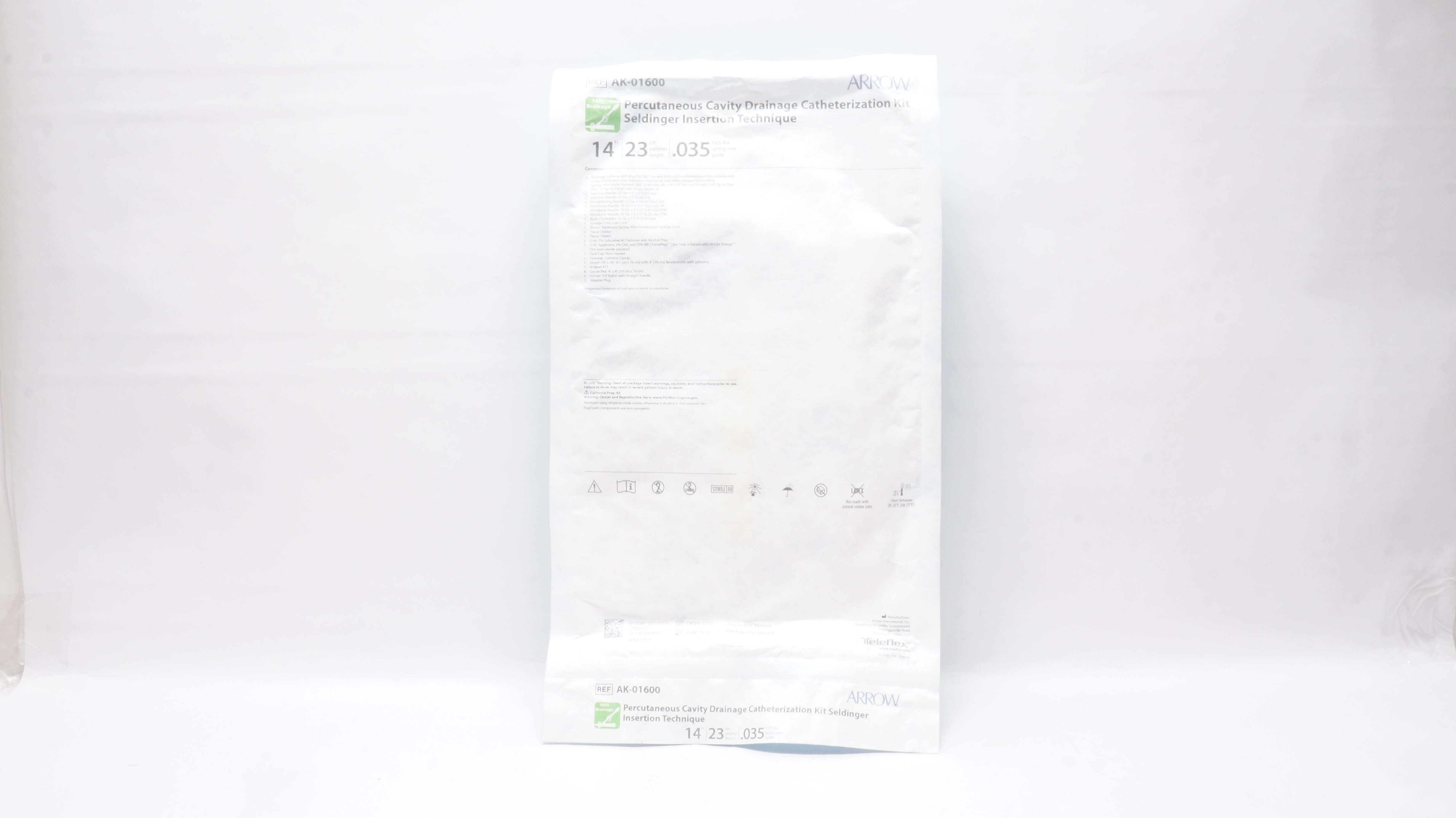 Arrow AK-01600 Percutaneous Cavity Drainage Catheterization Kit 14Fr x 23cm