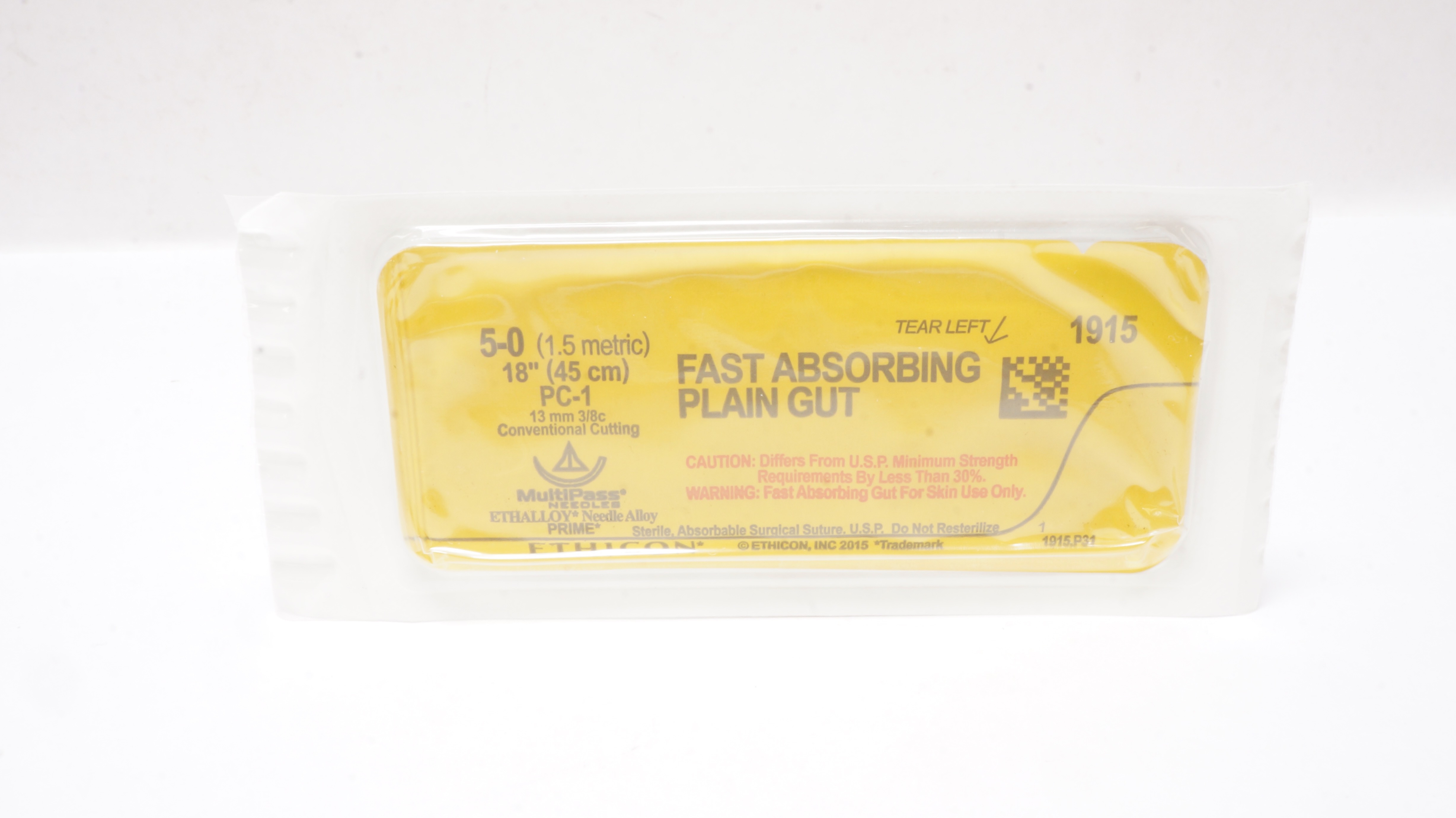Ethicon 1915 5-0 Plain Gut Stre PC-1 13mm 3/8c Conventional Cutting, 18 inch