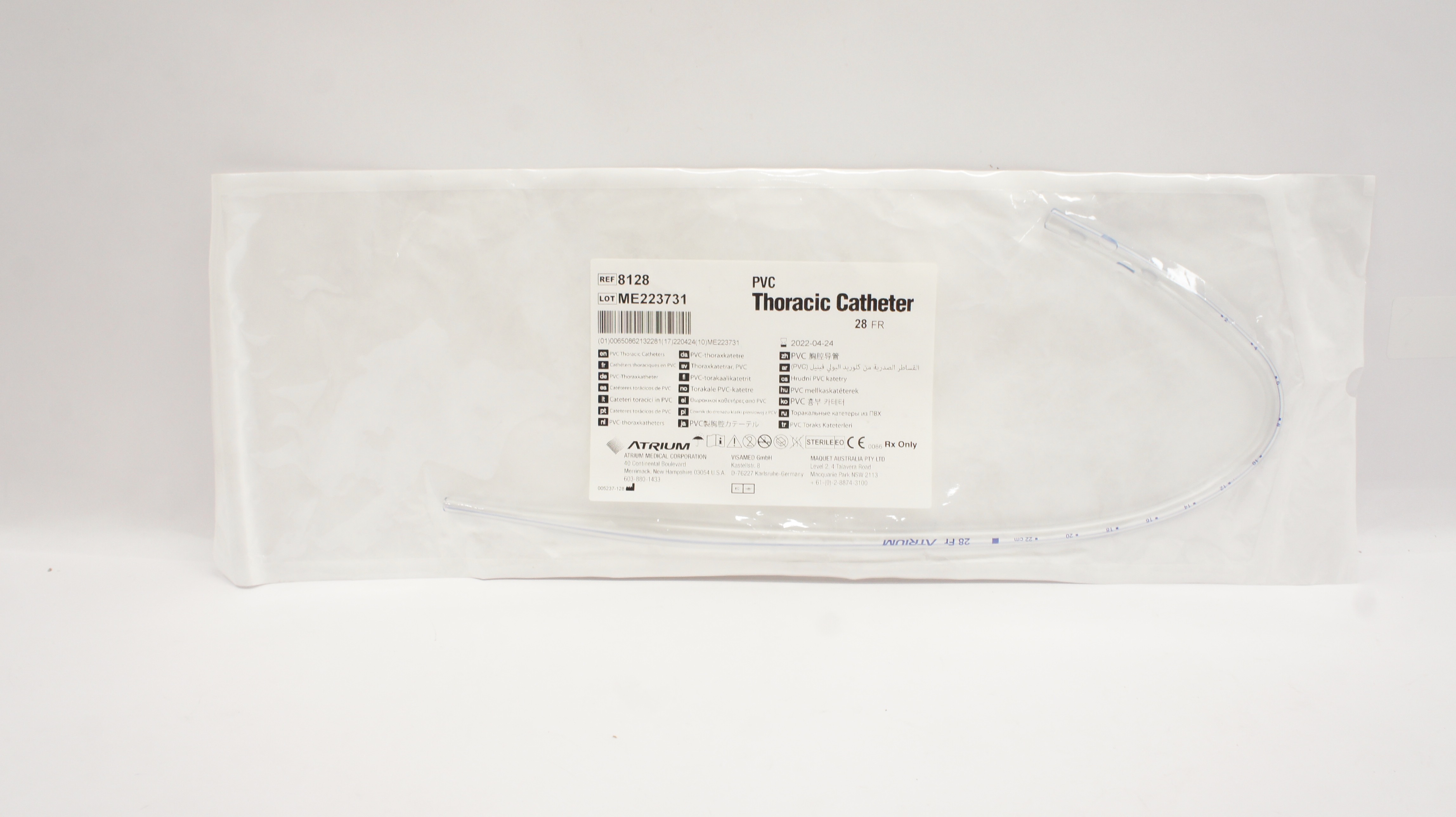 Atrium 8128 PVC Thoracic Cath. 28FR (x)