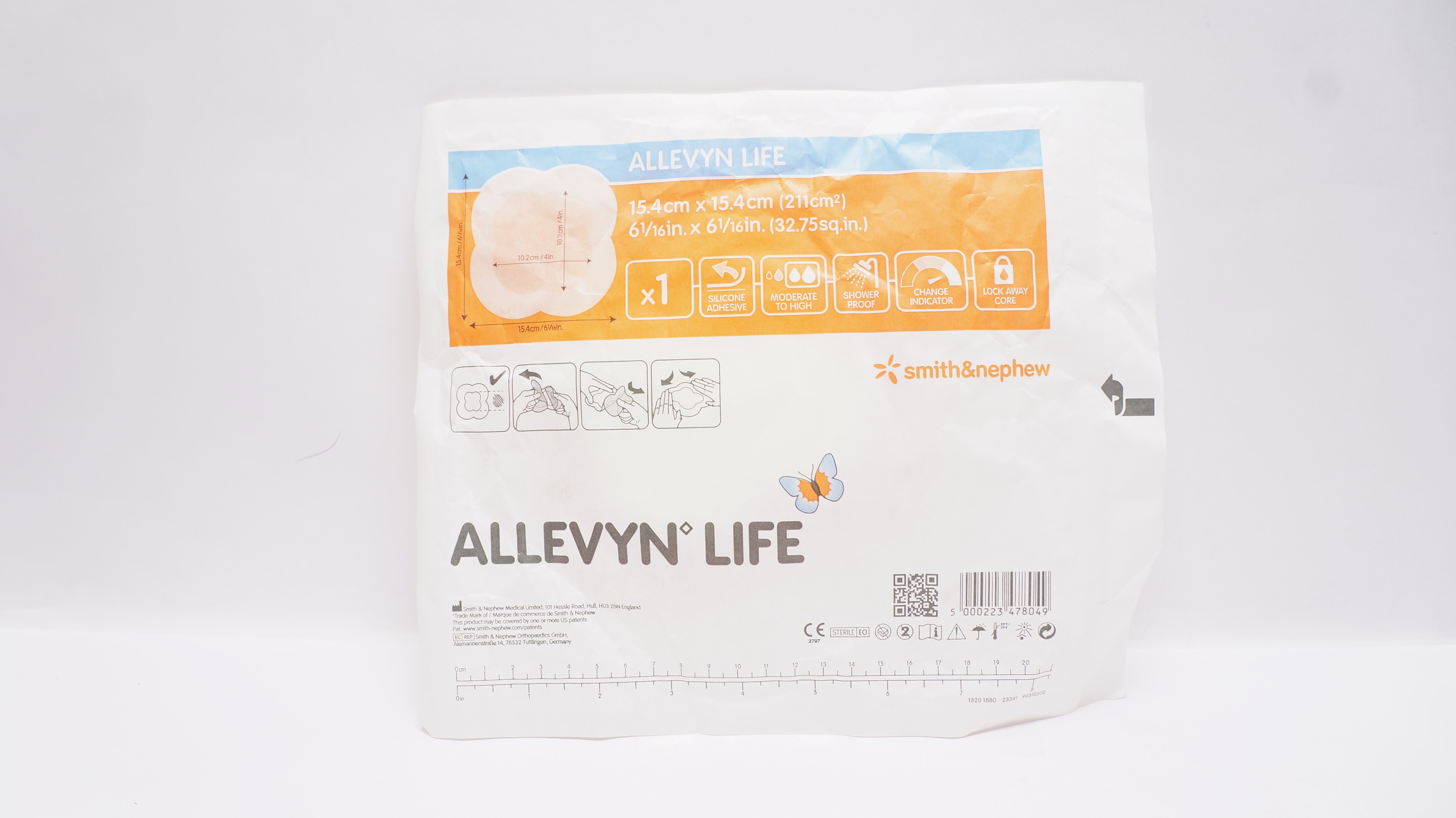 Smith&Nephew 66801069 Allevyn Life Silicone Adhesive 6-1/16inch x 6-1/16inch (x)