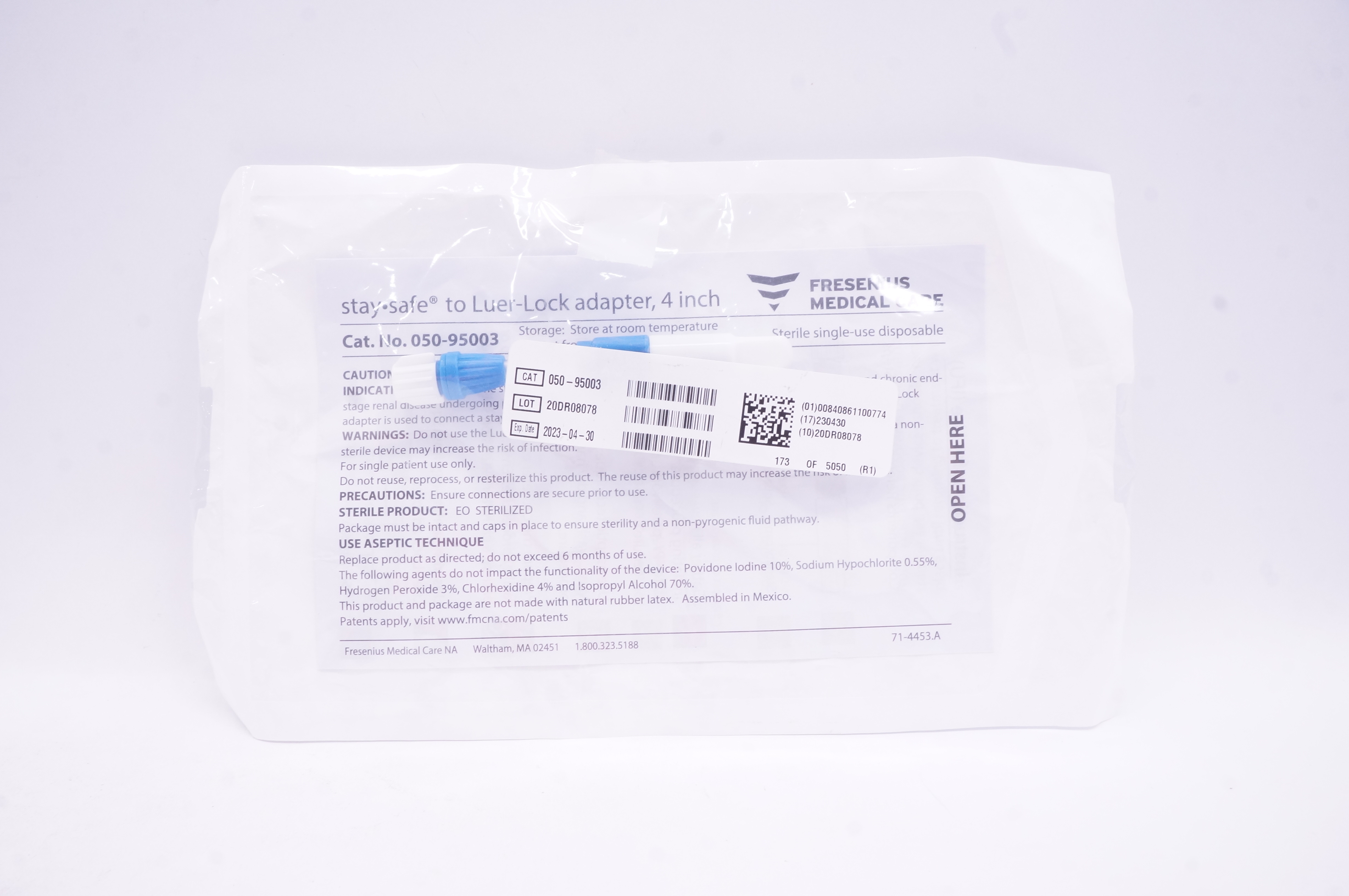 Fresenius Medical Care 050-95003 Luer-Lock Adaptor 4inch