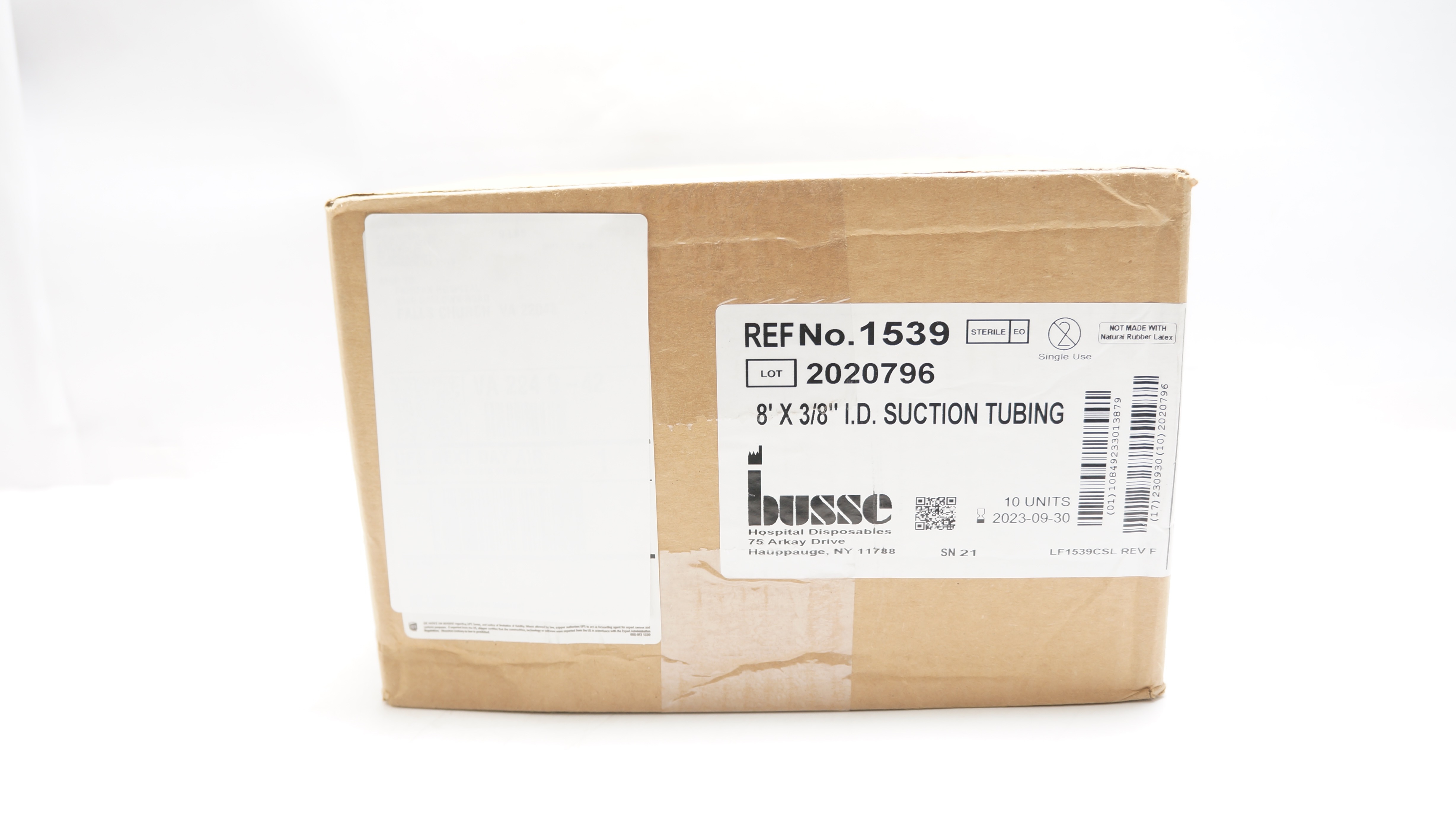 Busse 1539 Suction Tubing 8In x 3/8In ID (x) - Box of 10