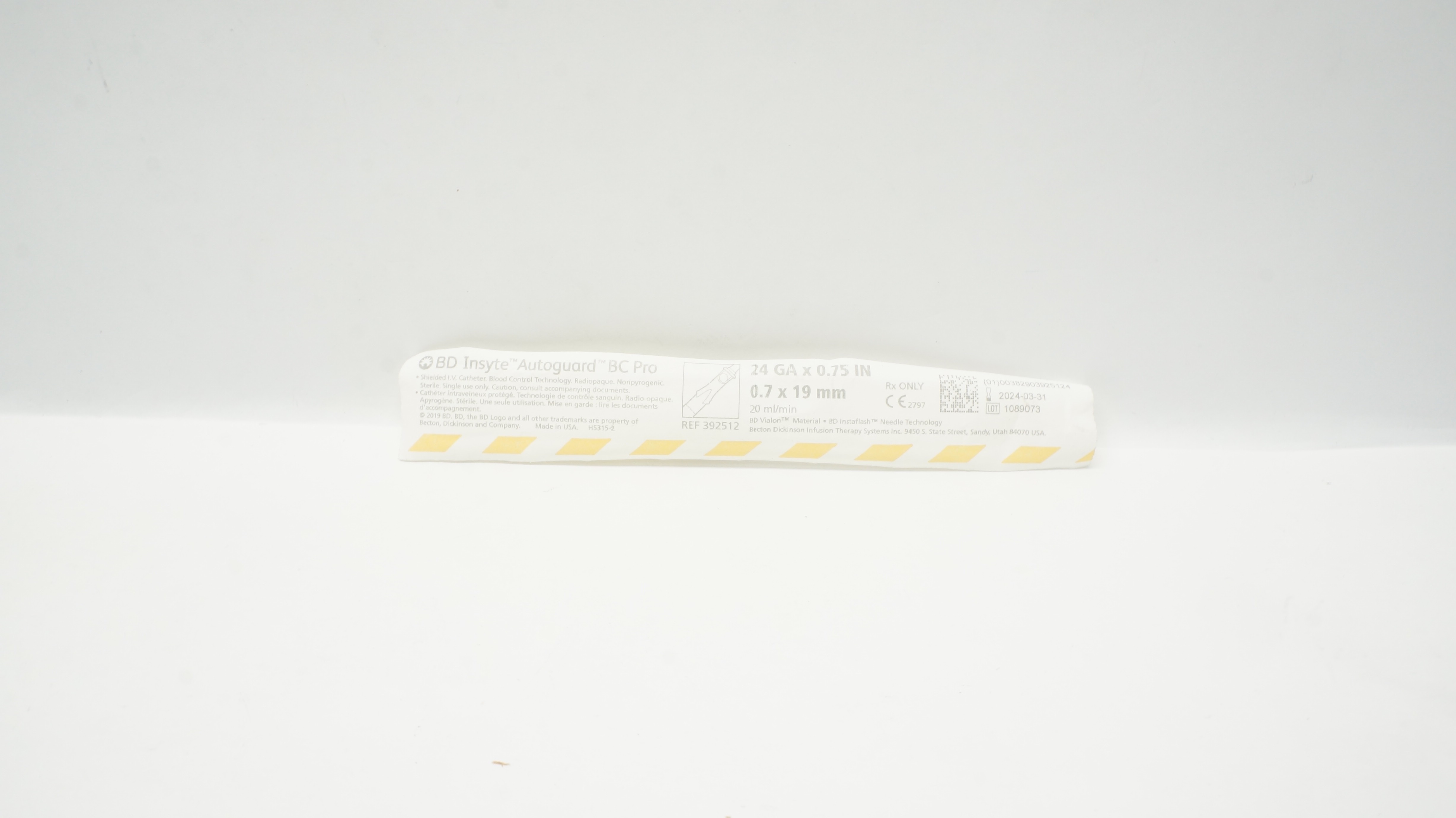 BD 392512 Insyte Autoguard BC Pro Shielded IV. Cath. 24GA x 0.75inch (x)