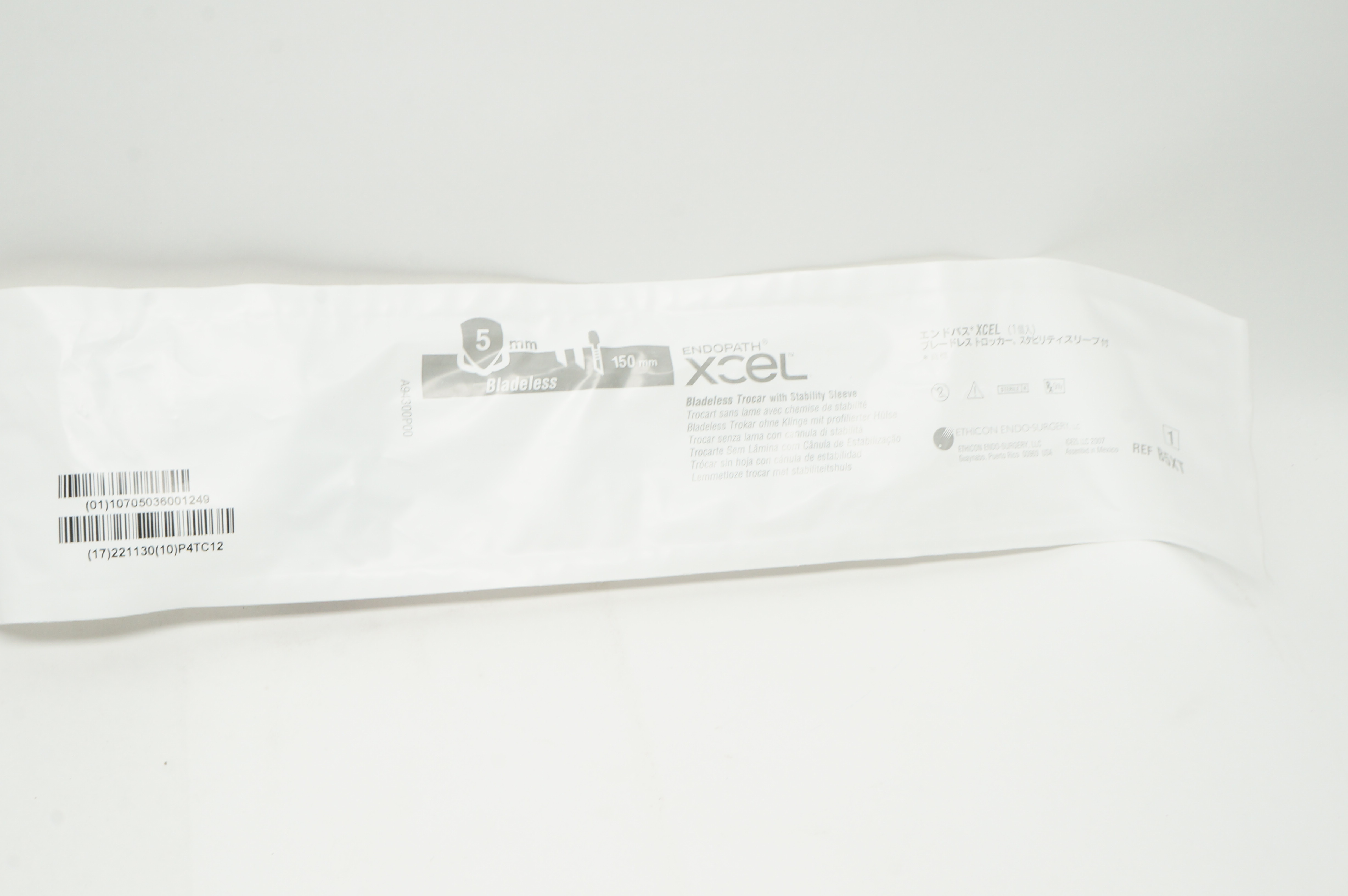 Ethicon B5XT Endopath XCEL Bladeless Trocar with Stability Sleeve 5mm x 150mm