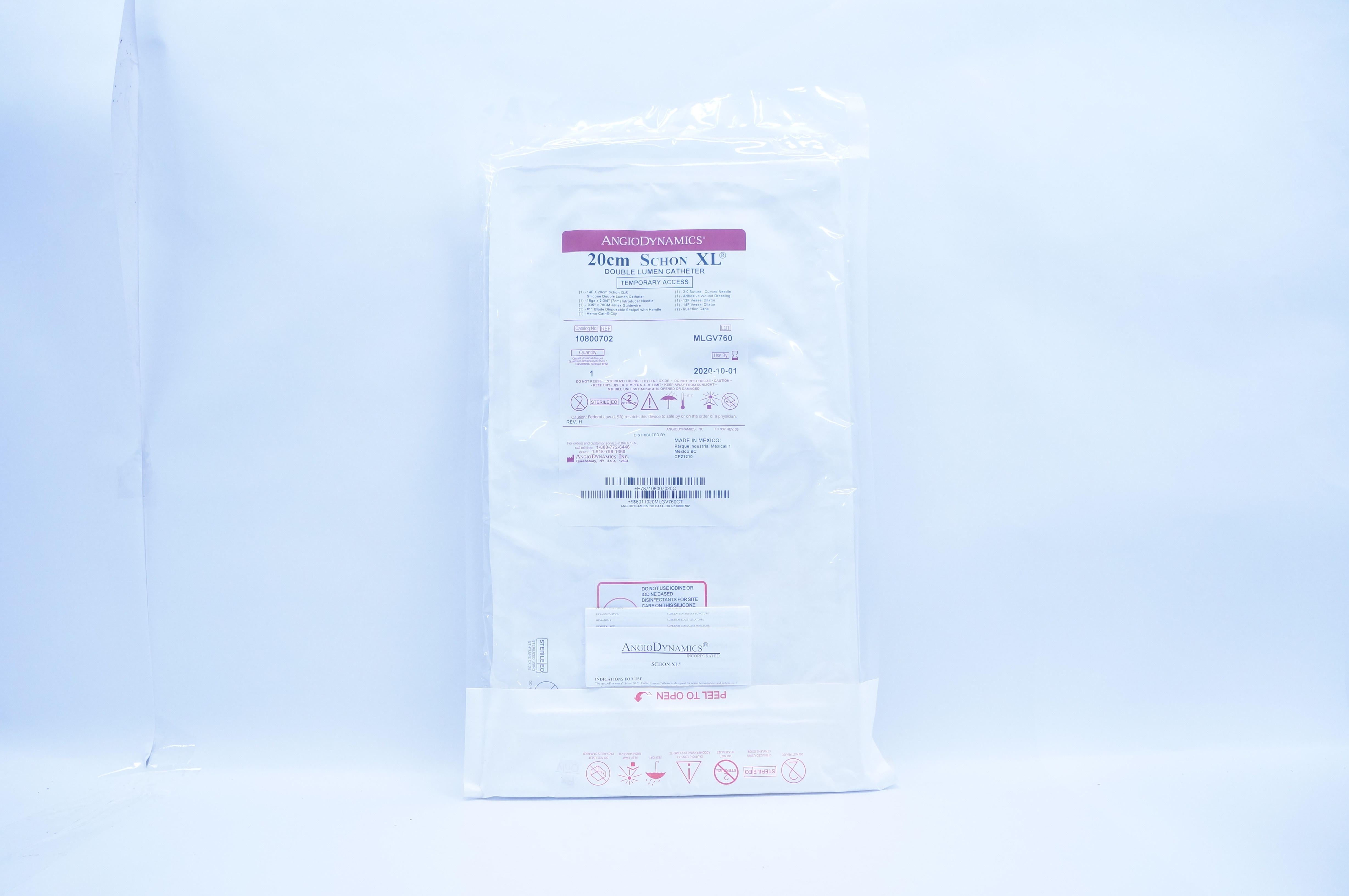 AngioDynamics 10800702 Double Lumen Cath. 20cm Schon XL (x)