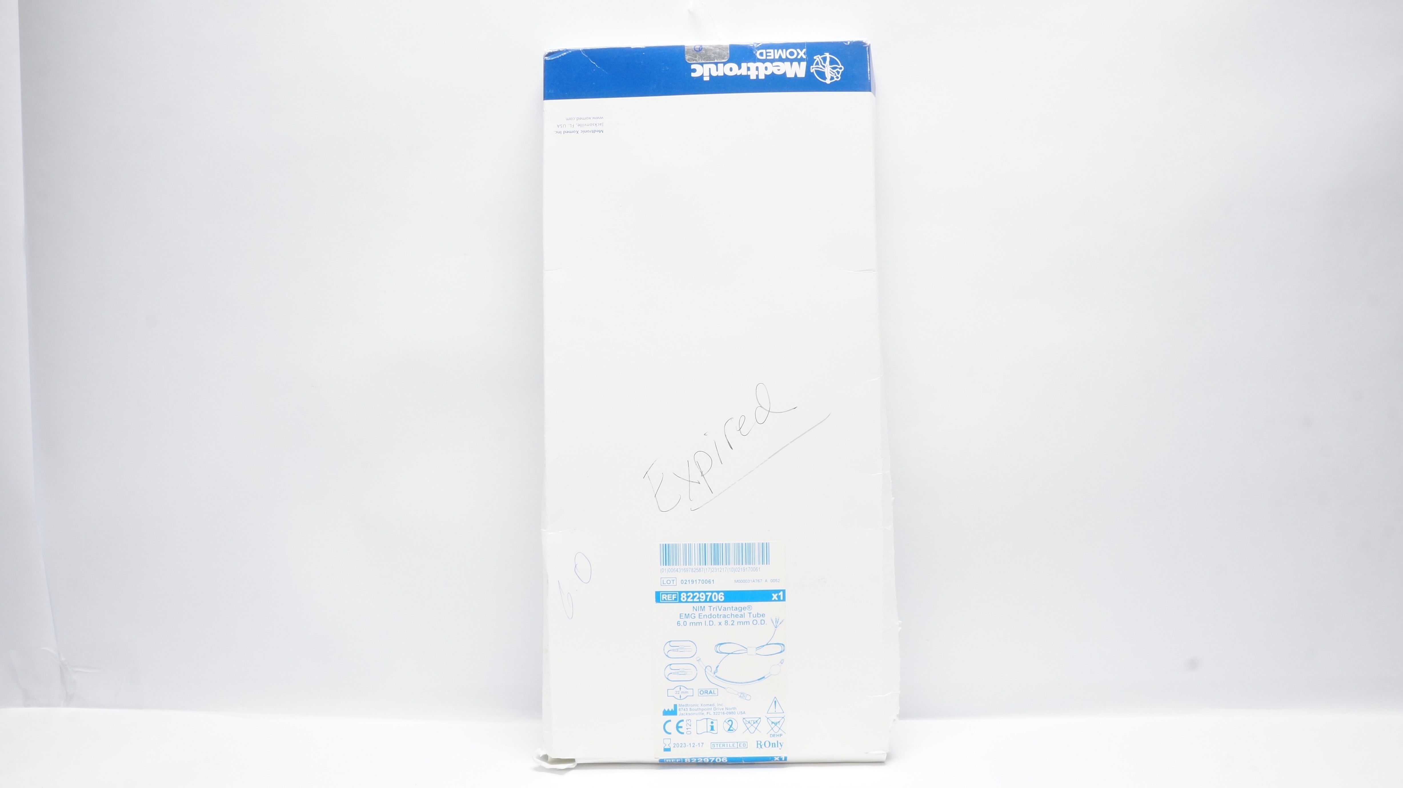 Medtronic 8229706 NIM TriVantage EMG Endotracheal Tube 6.0mm I. x 8.2 mm OD (x)