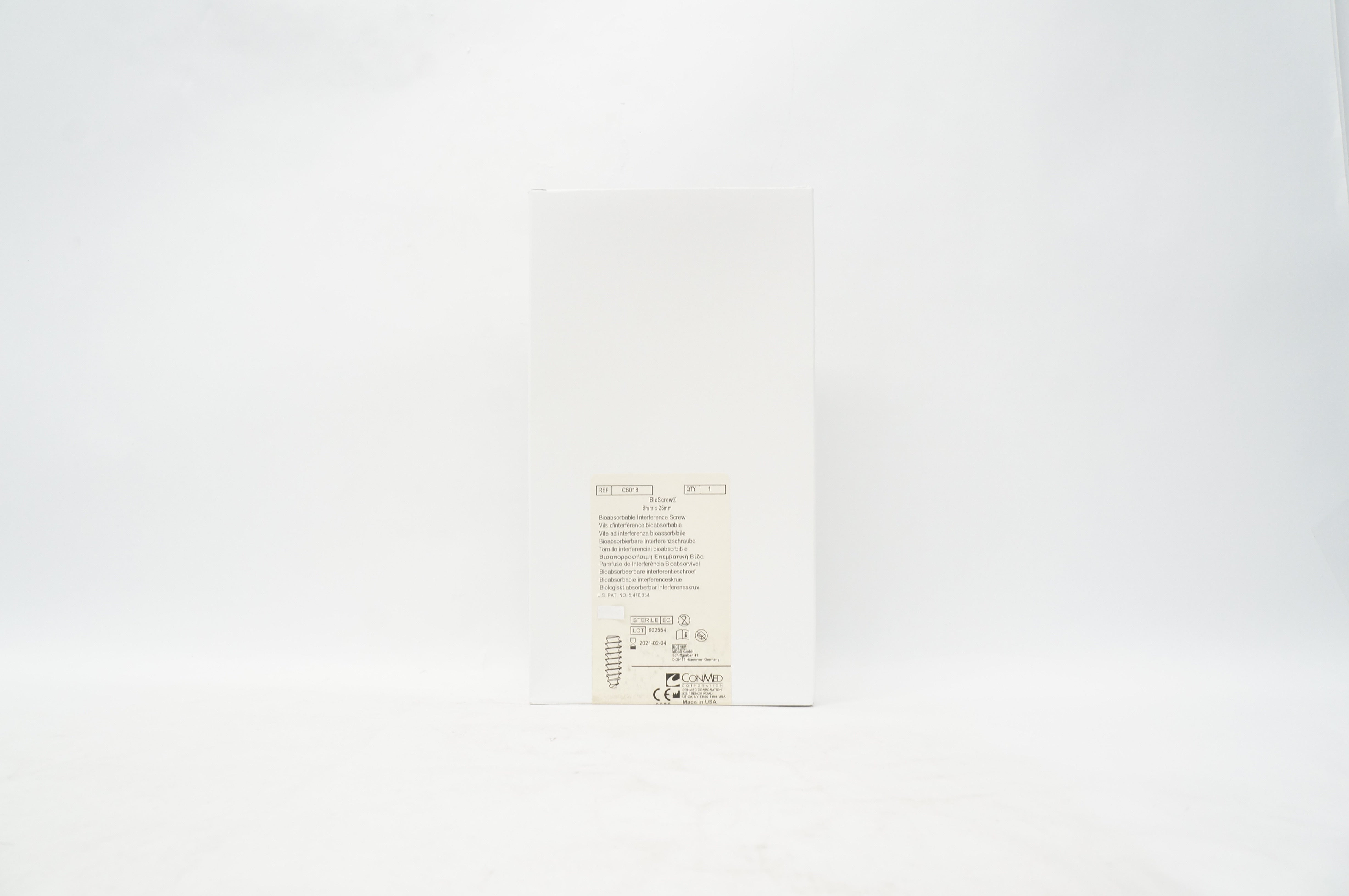 ConMed C8018 Bioabsorbable Interference Screw 8 x 25mm (x)