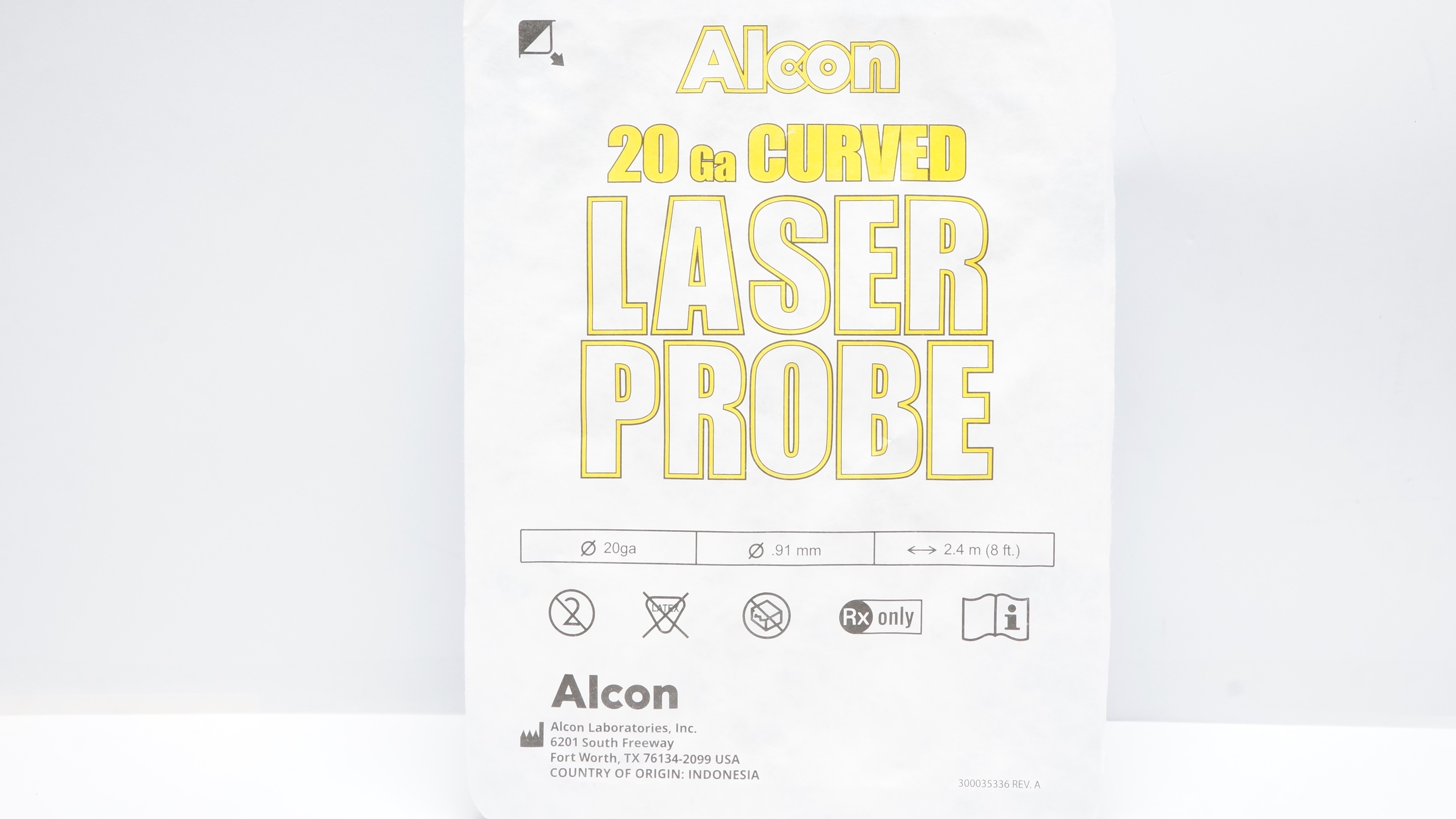 Alcon 8065750989 Curved Laser Probe 20Ga x .91mm 8ft. (x)