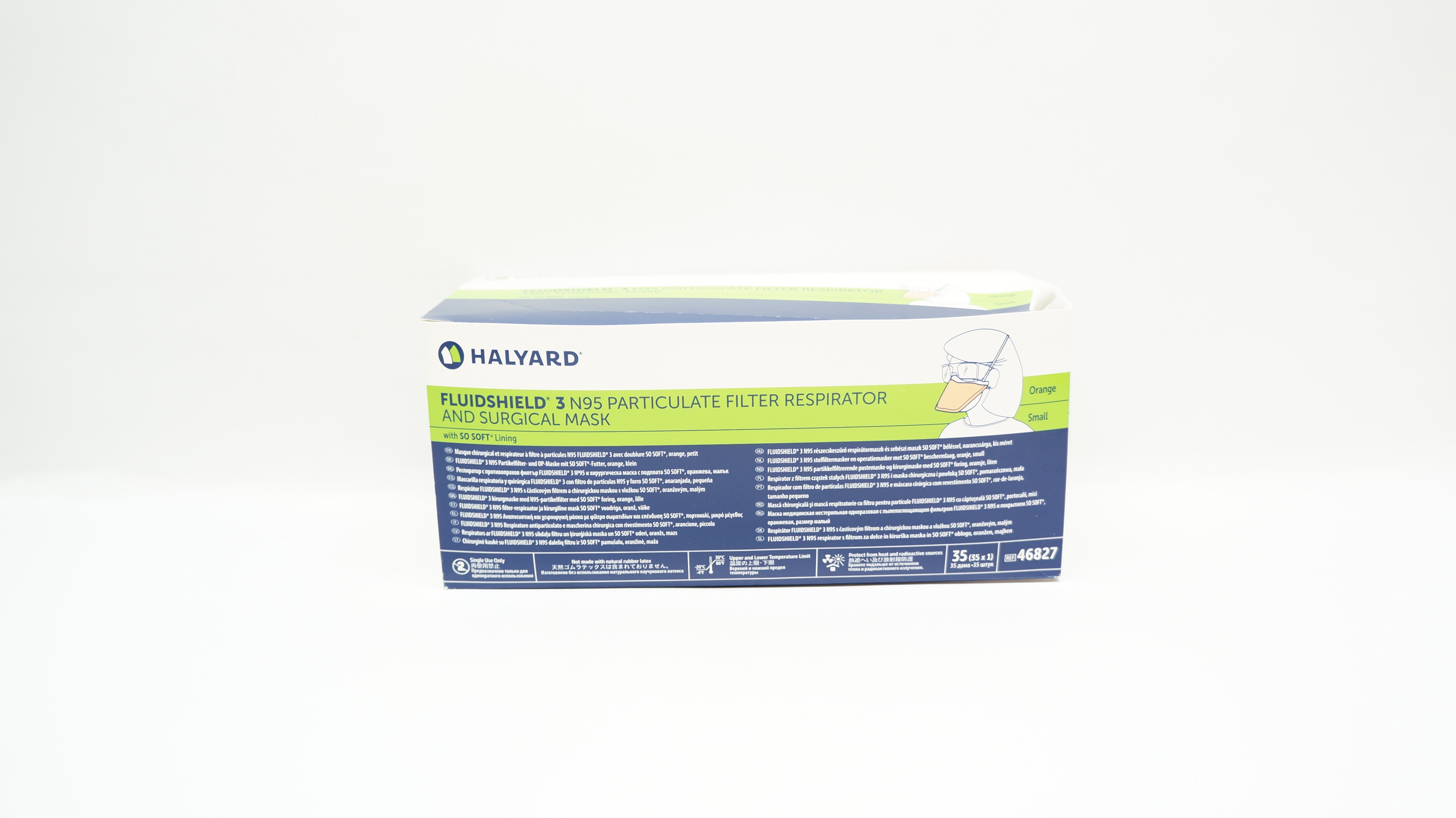 Halyard 46827 Filter Respirator & Surgical Mask - Box of 35