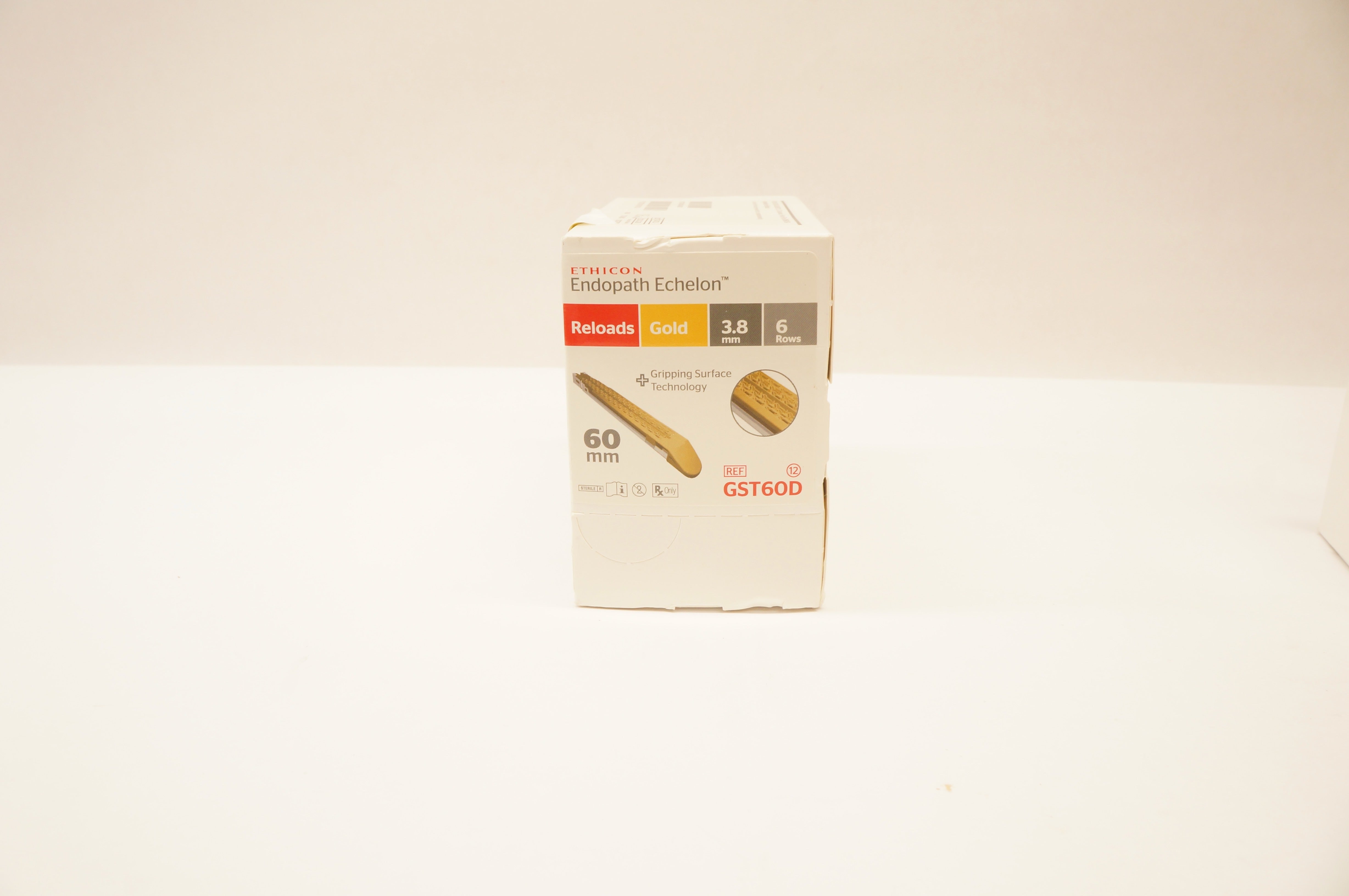 Ethicon GST60D Endopath Echelon Reloads Gold 3.8mm 60mm 6 Rows (x) - Box of 12