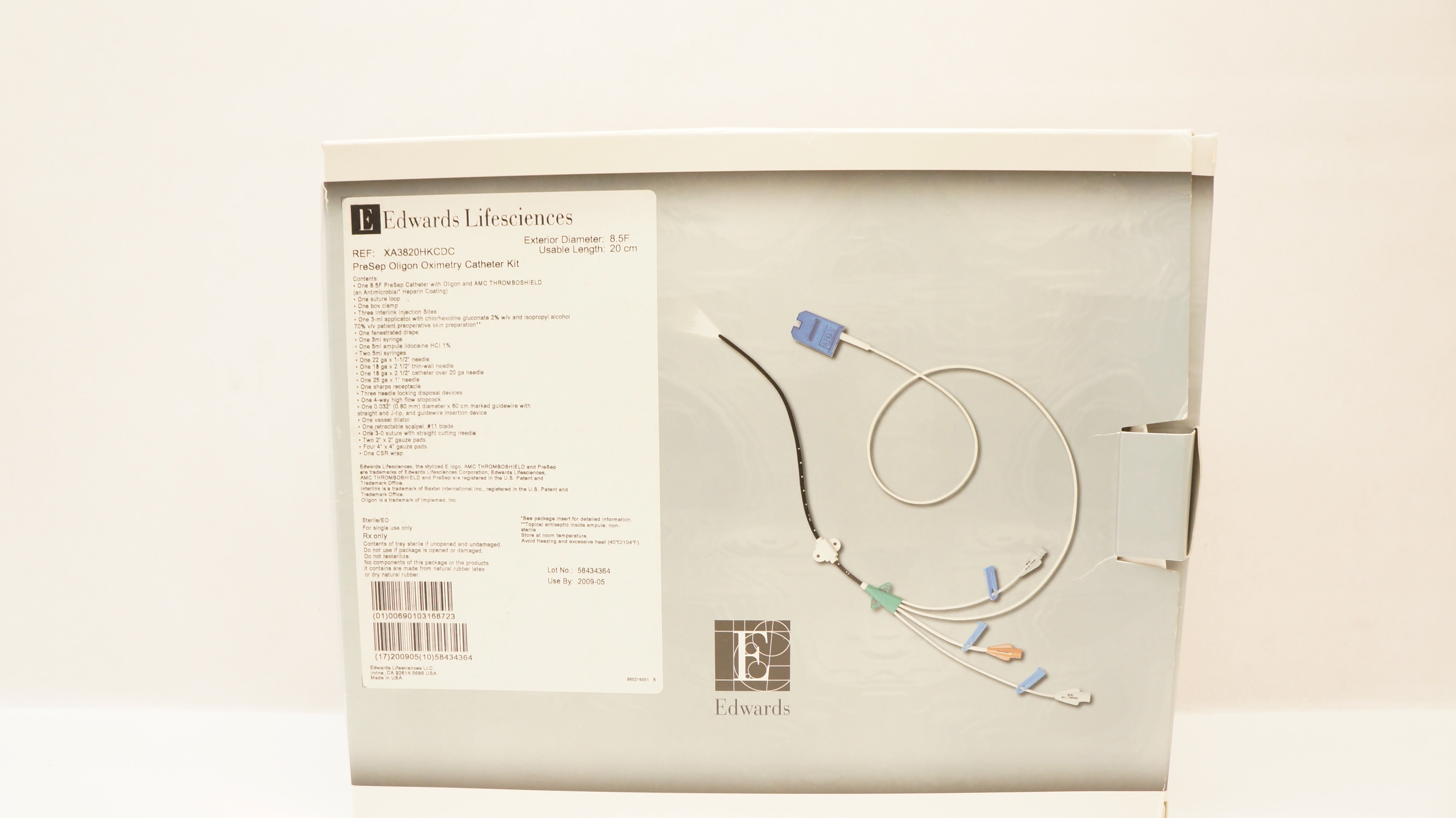 Edwards Lifesciences XA3820HKCDC PreSep Oligon Oximetry Cath Kit 8.5F x 20cm (x)