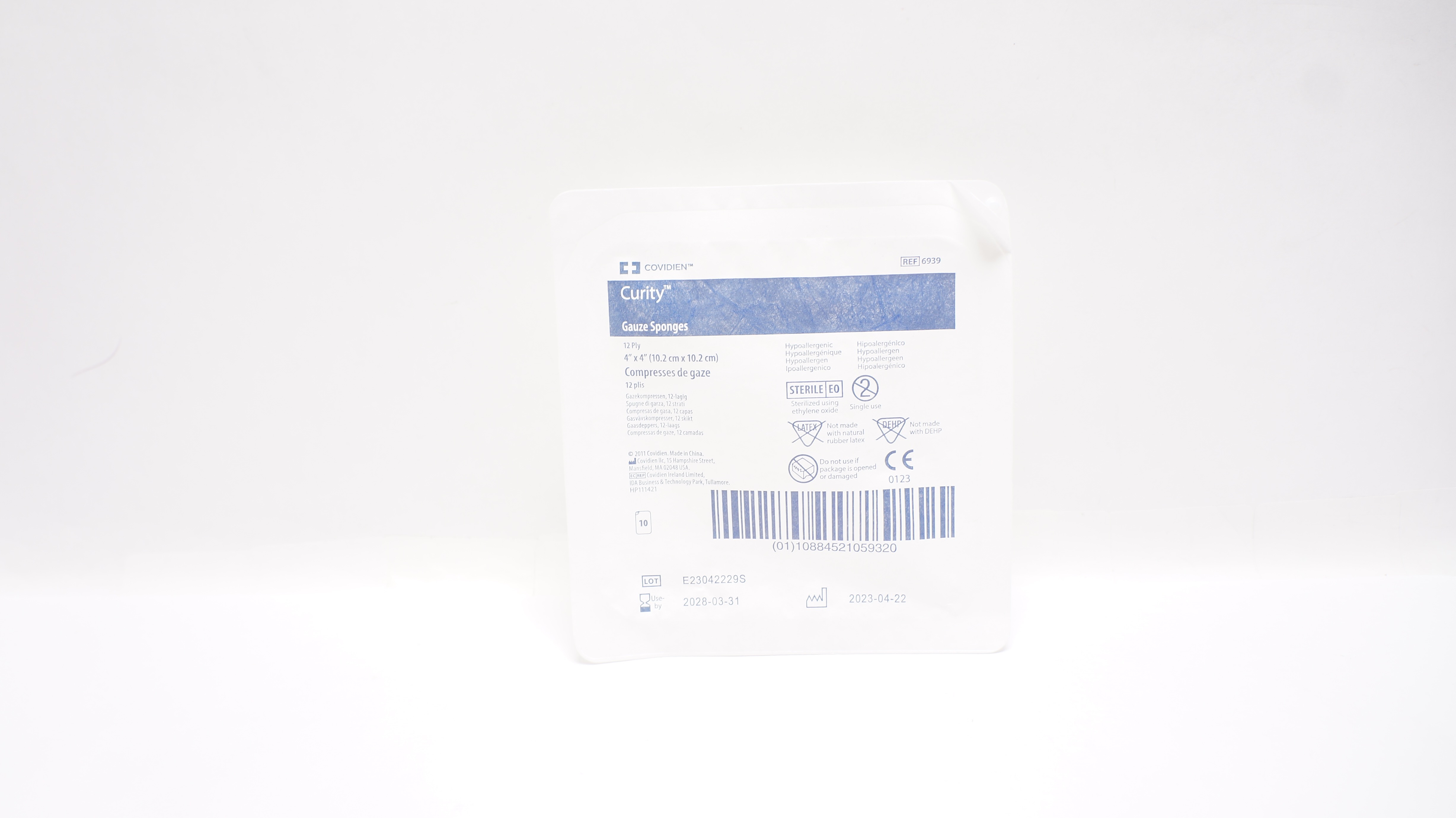 Covidien 6939 Curity Gauze Sponges 12 Ply 4inch x 4inch - Pack of 10