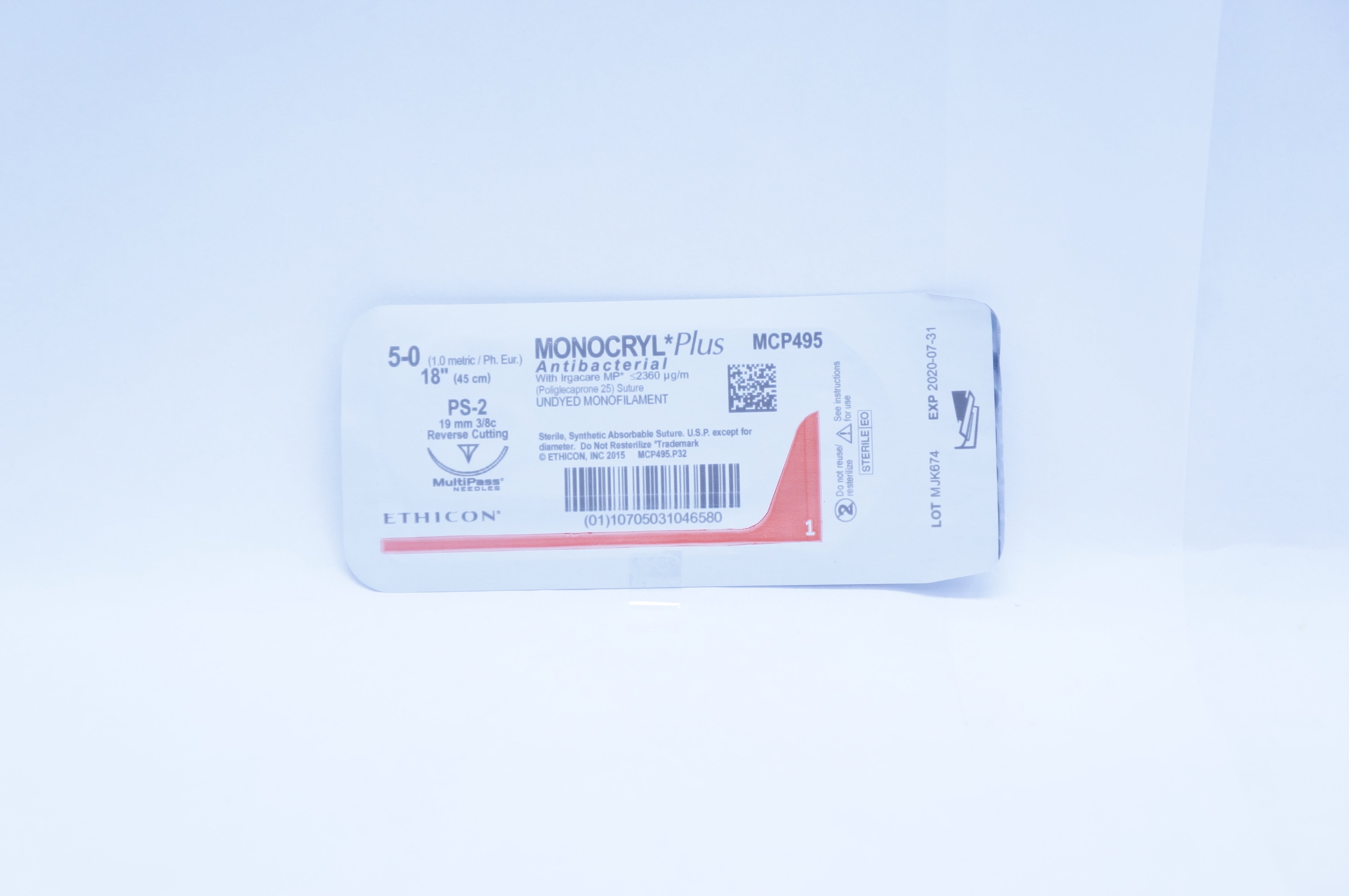 Ethicon MCP495 5-0 Monocryl Plus Antibacterial 18inch (x)
