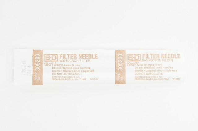 BD 305200 Filter Ndle W/5 Micron Filter 19G x 1-1/2TW