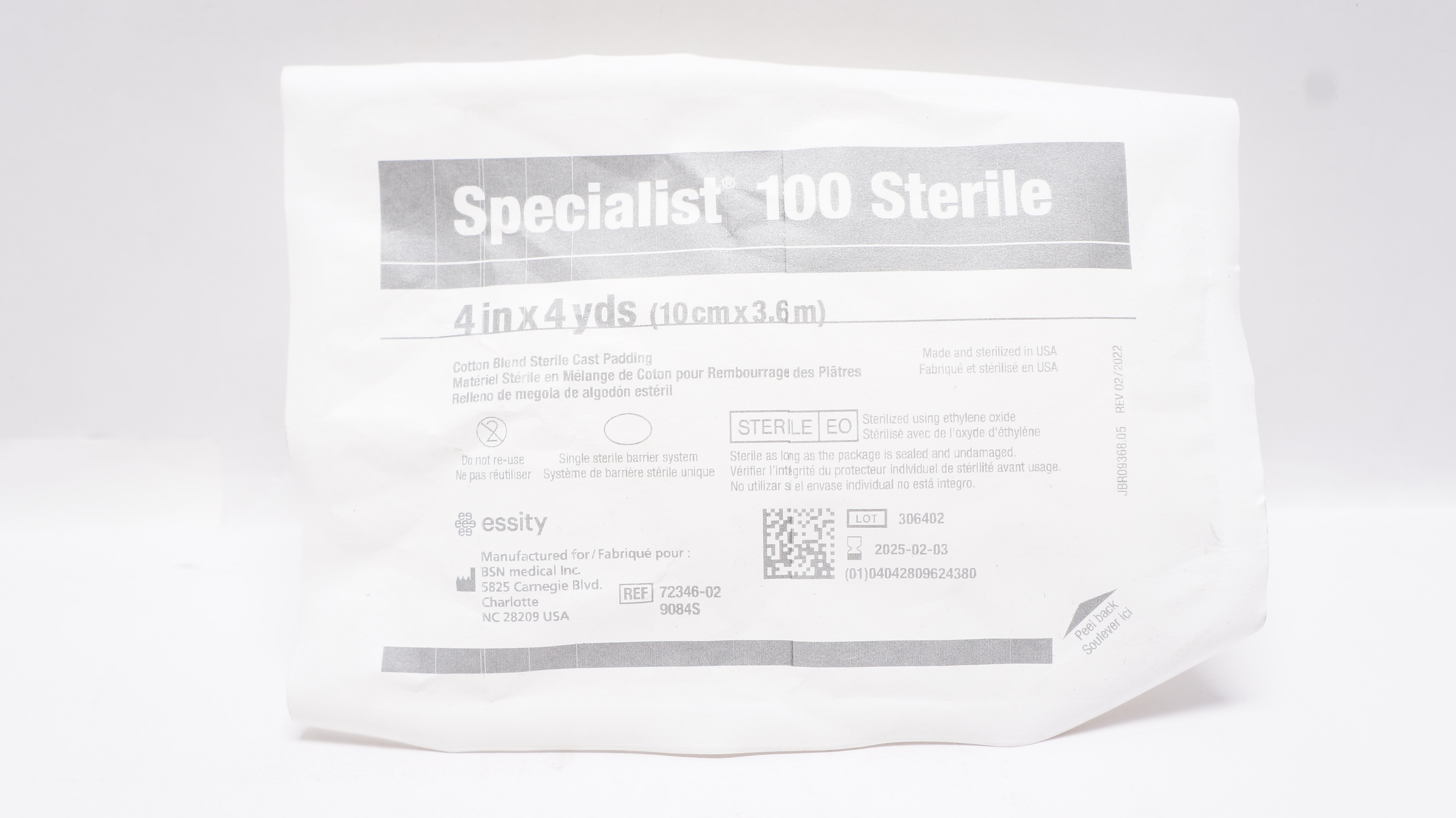 BSN 72346-02 Specialist, Cotton Cast Padding, Sterile, 4in. x 4yds - Pack of 100