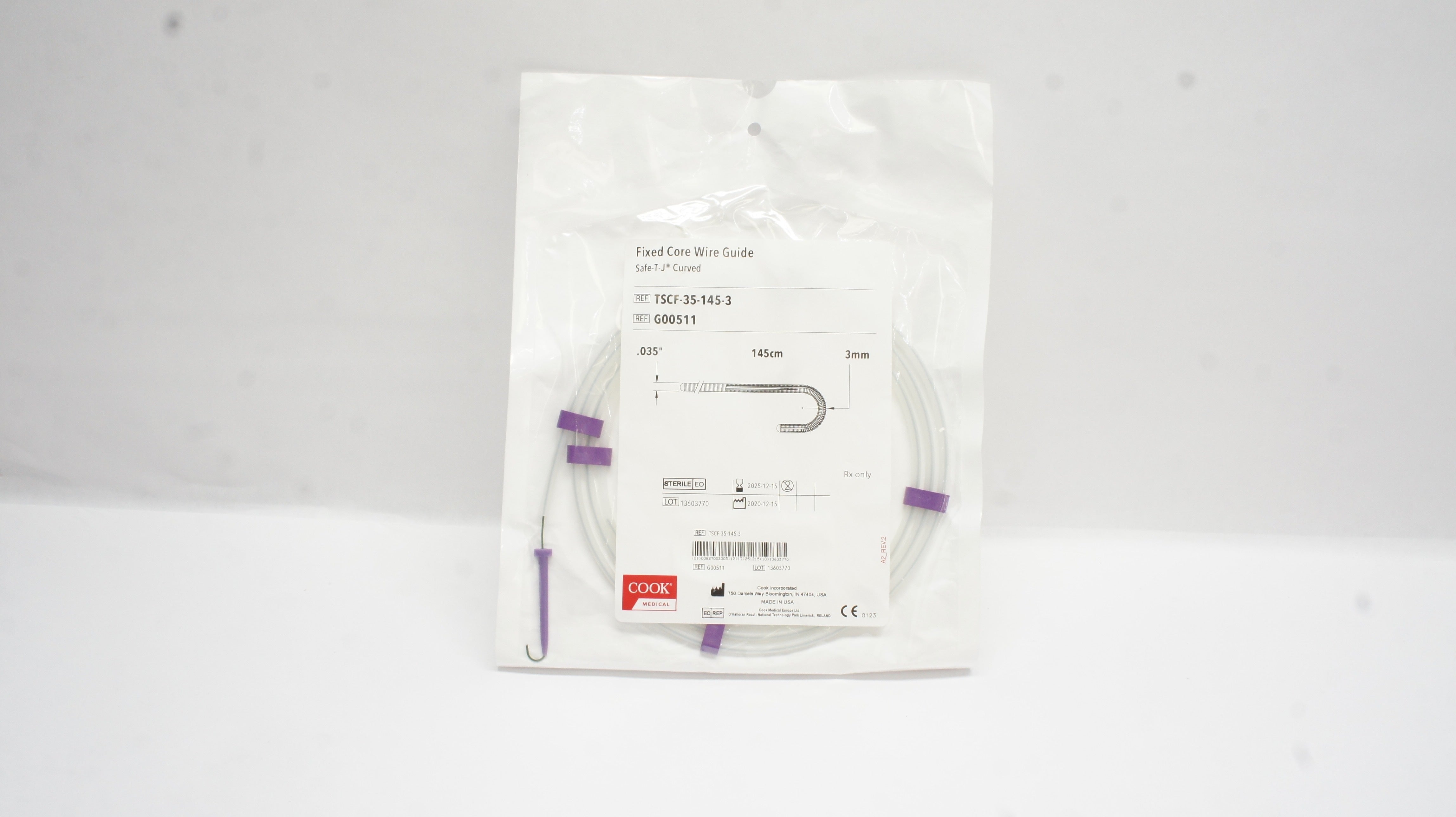 Cook Medical G00511 Fixed Core .035inch x 145cm x 3mm