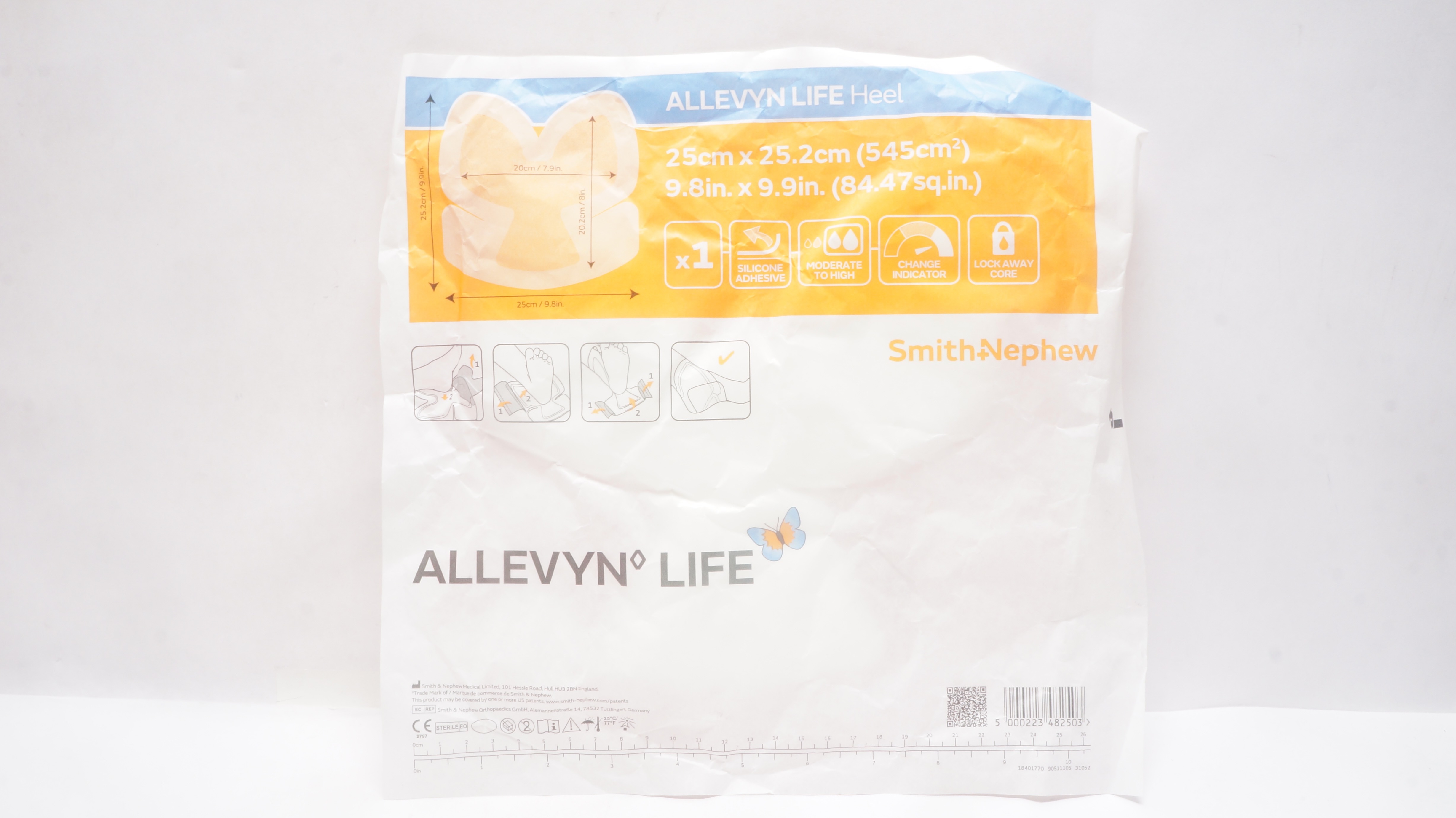 Smith&Nephew 66801304 Allevyn Life Heel Dressing 9.8inch x 9.9inch