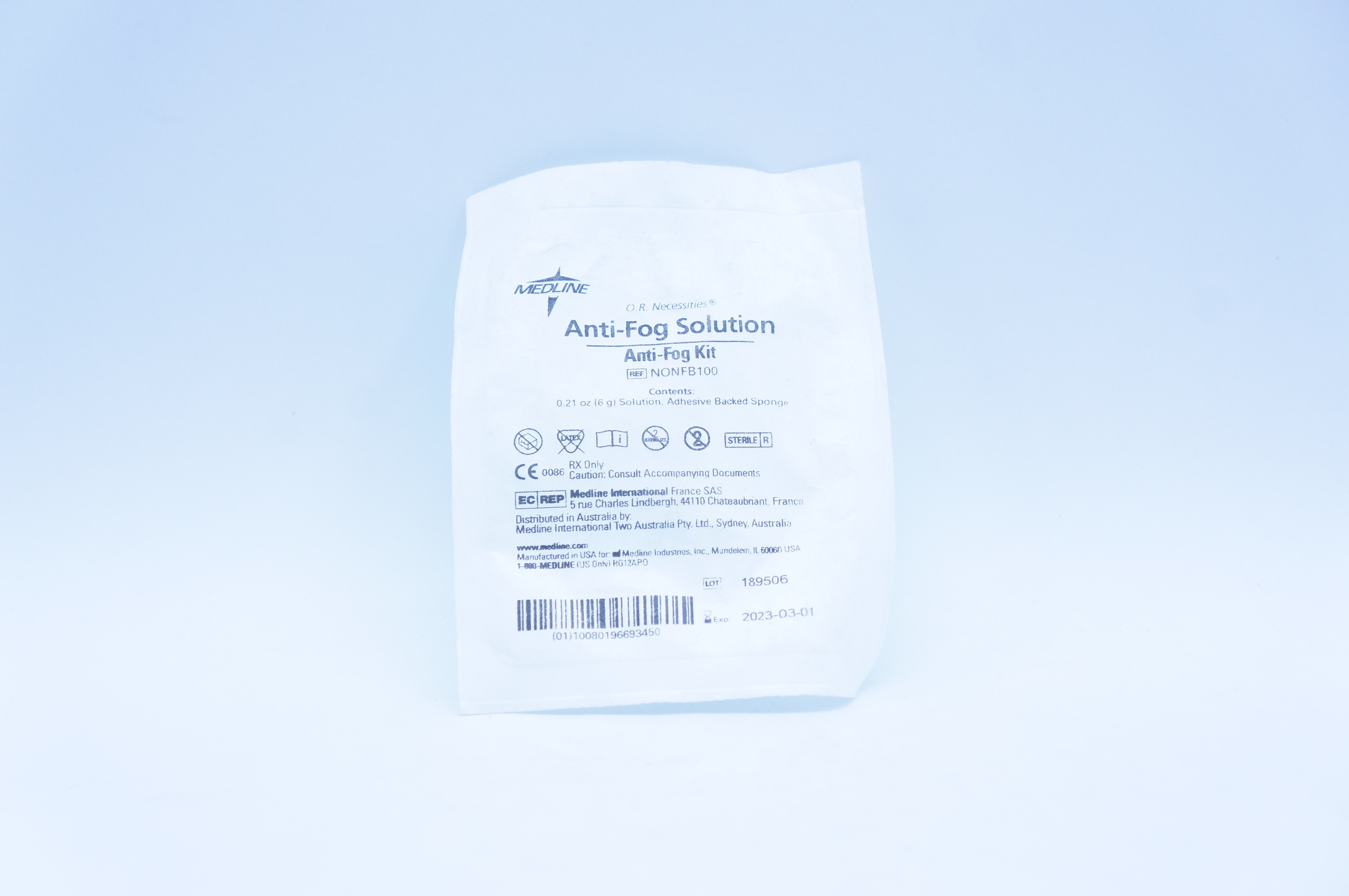 Medline NONFB100 Anti-Fog Solution Anti-Fog Kit