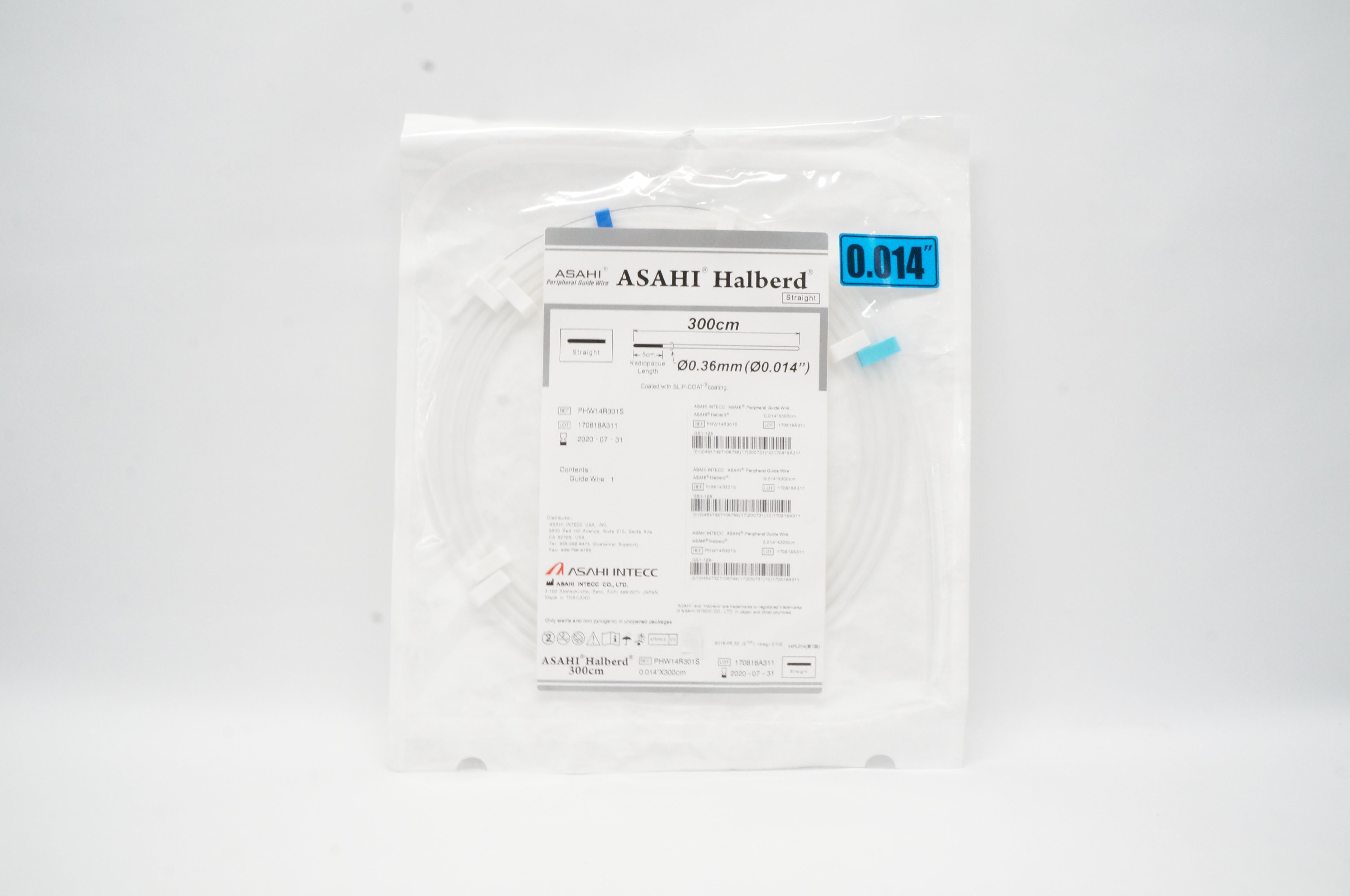 Asahi Halberd PHW14R301S Asahi Intecc Guide Wire, Straight, 0.014inch x 300cm (x)