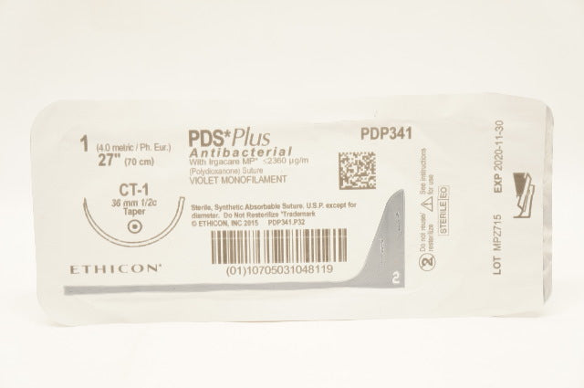 Ethicon PDP341H 1 PDS Plus Stre Monofilament CT-1 36mm 1/2c Taper, 27inch (x)