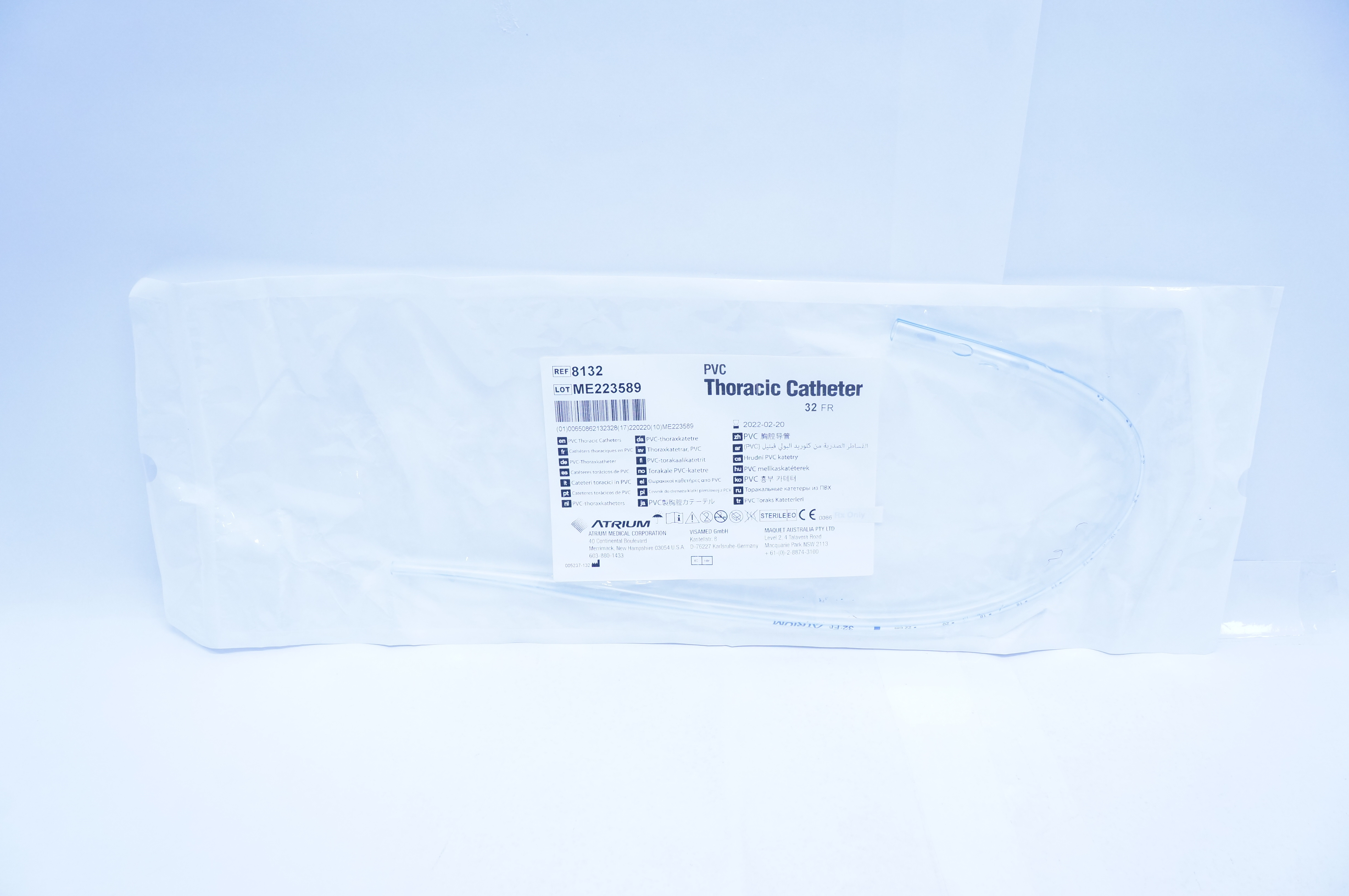 Atrium 8132 PVC Thoracic Cath. 32Fr