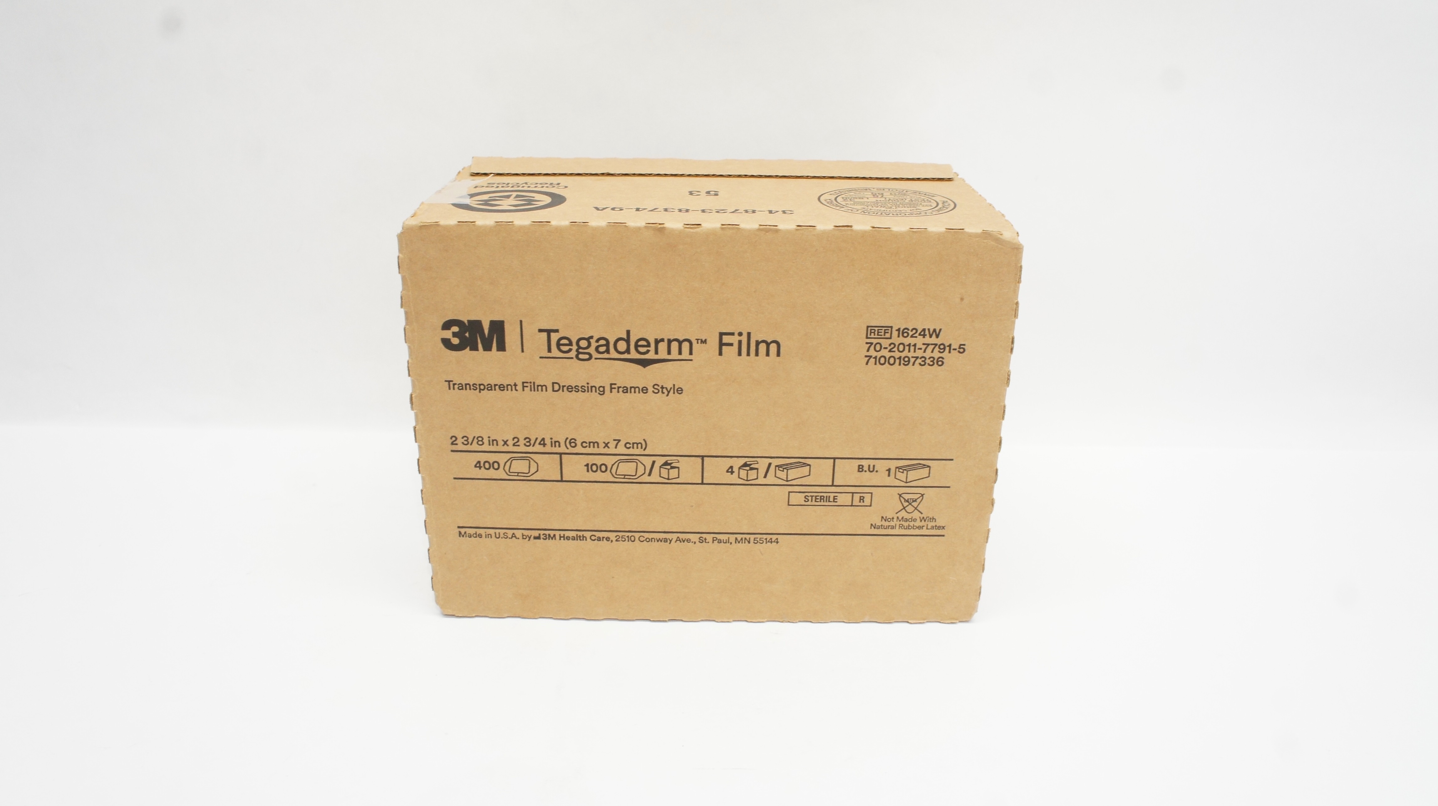 3M 1624W Tegaderm Transparent Film Dressing 2 3/8 x 2 3/4 inch - Case of 2