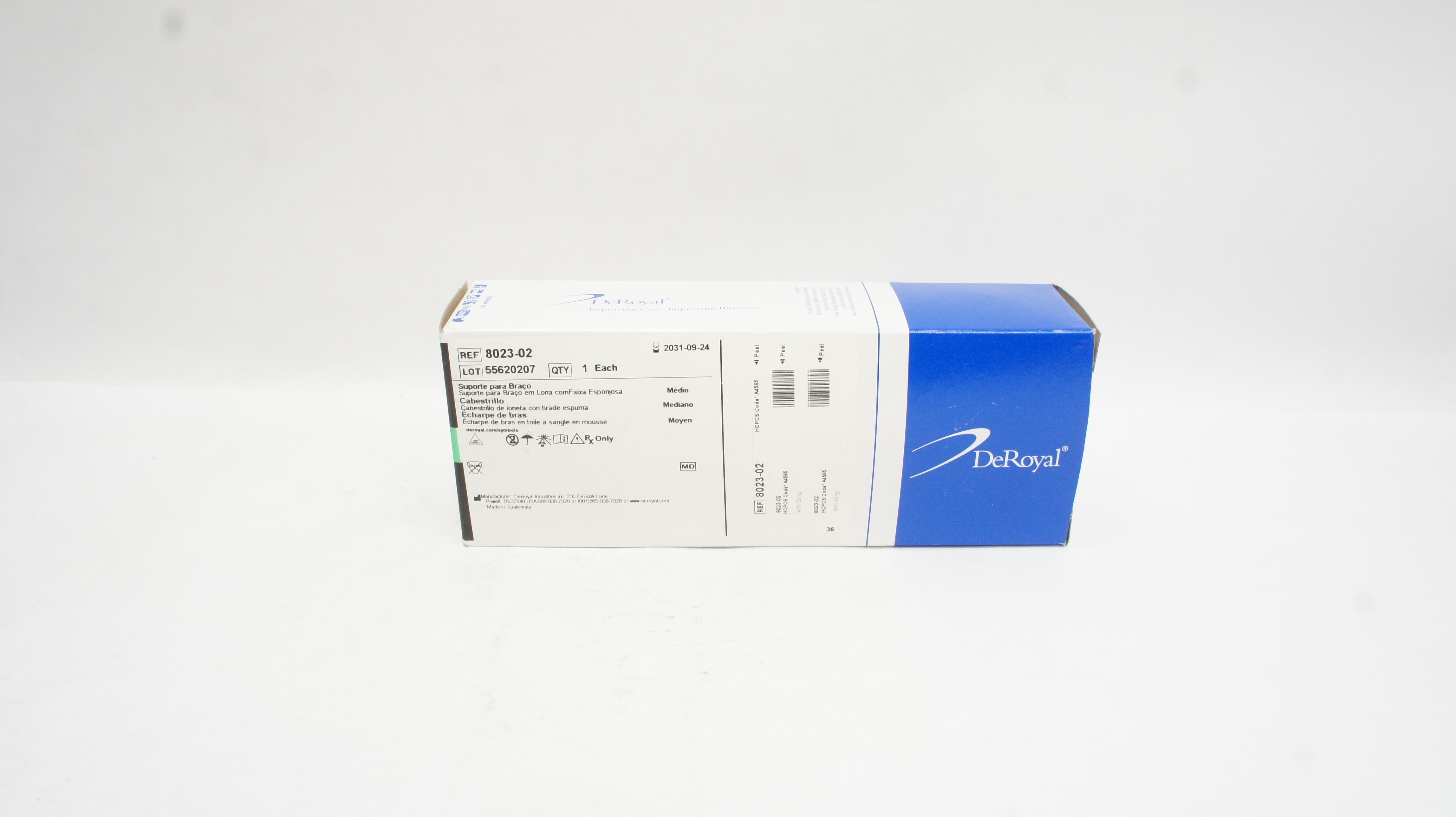 DeRoyal 8023-02 Canvas Arm Siling with Foam Strap Medium