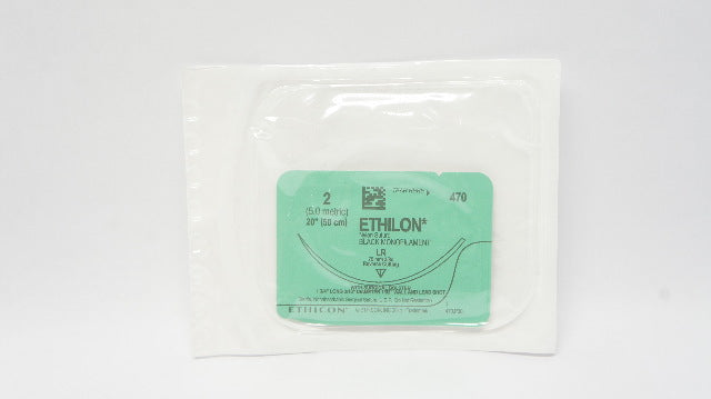 Ethicon 470 2 ETHILON, NYLON, Reverse Cutting LR 75mm 3/8c, 20inch