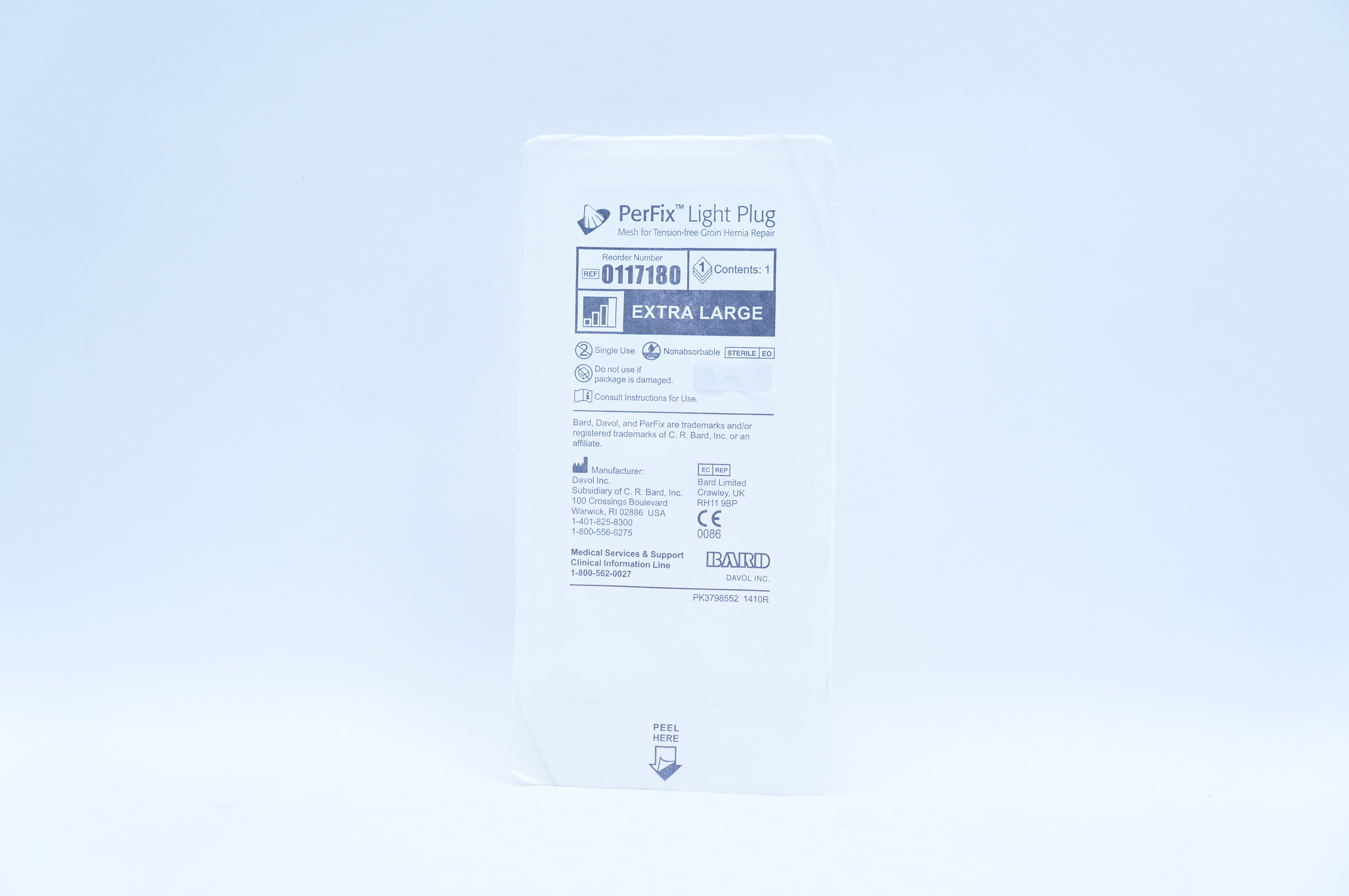 Bard 0117180 Mesh for Tension-free Groin Hernia Repair, Extra Lage