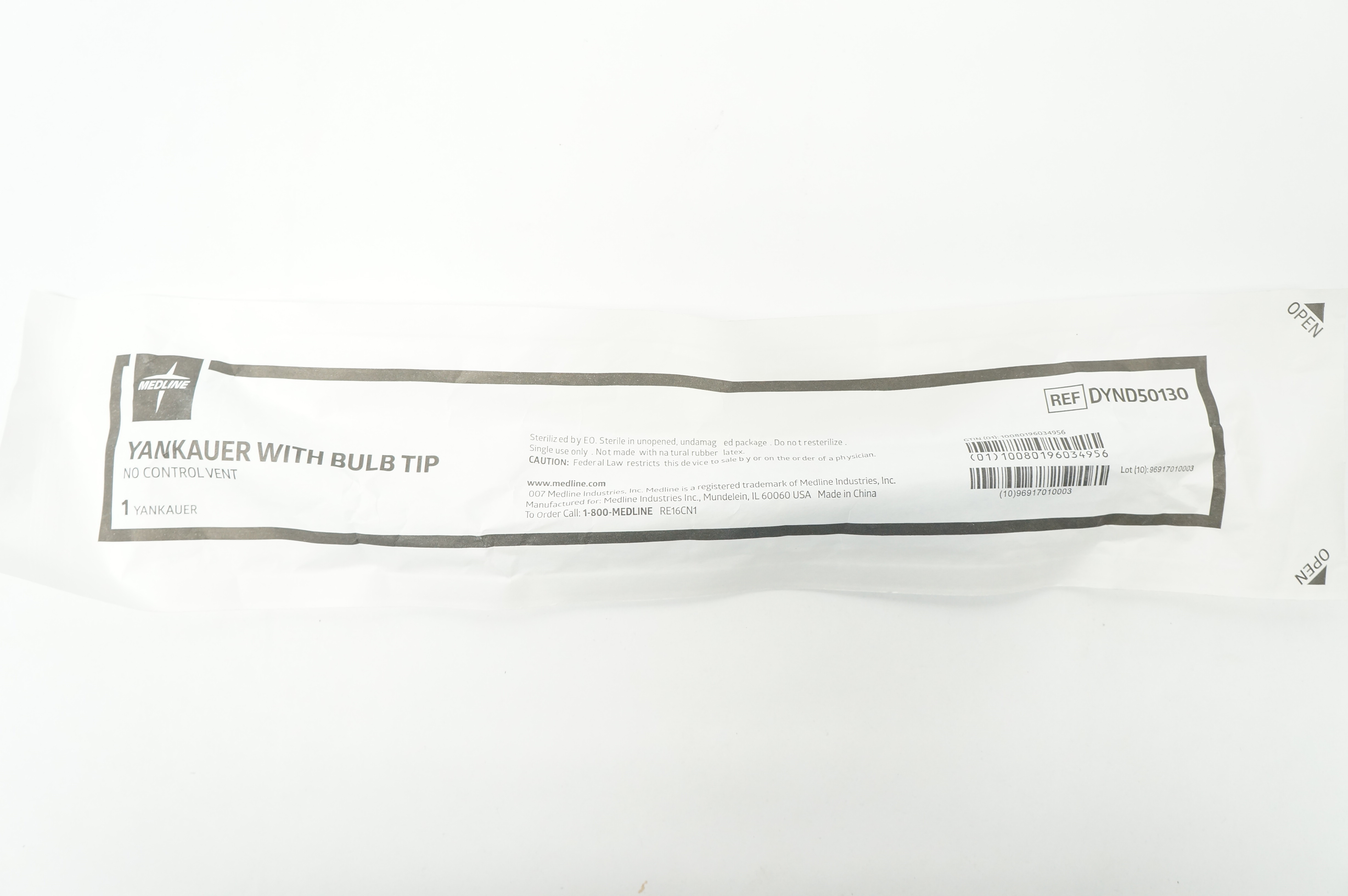 Medline DYND50130 Yankauer With Bulb Tip, No Control Vent