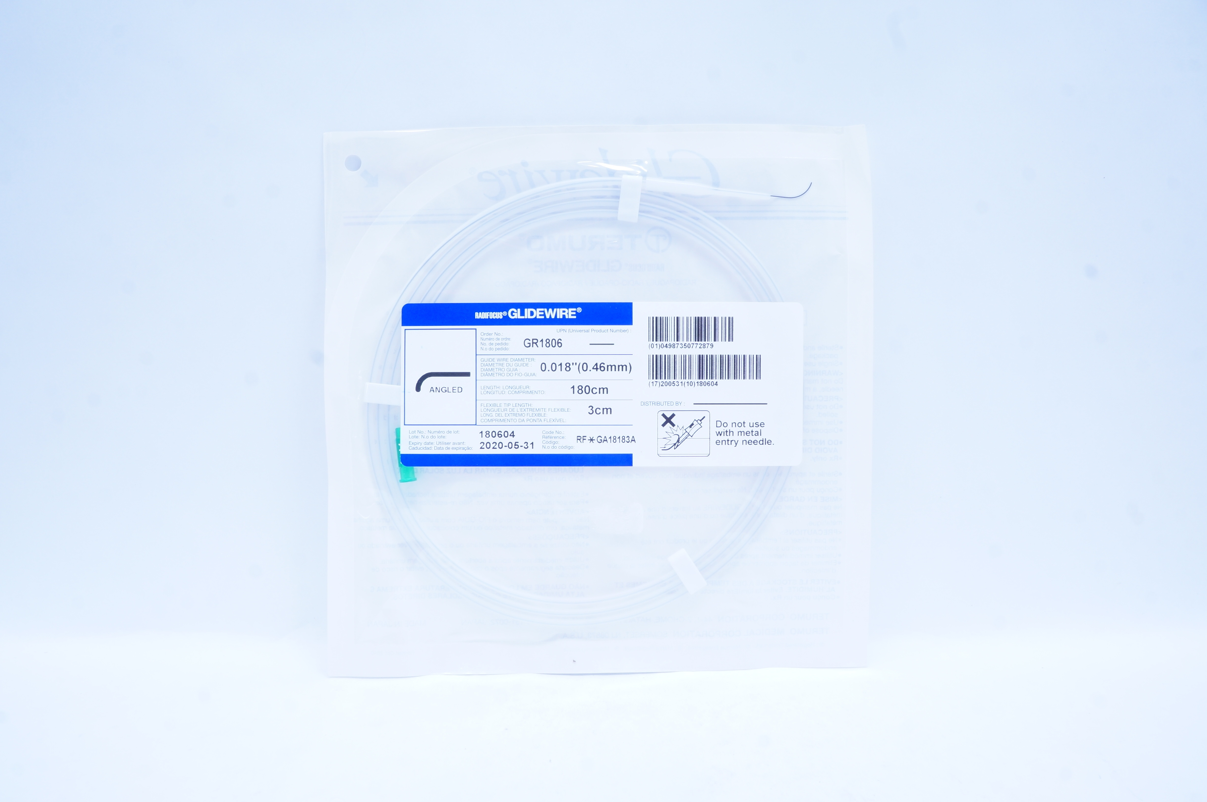 Terumo GR1806 Radifocus Glidewire 0.018inch x 3cm x 180cm (x)