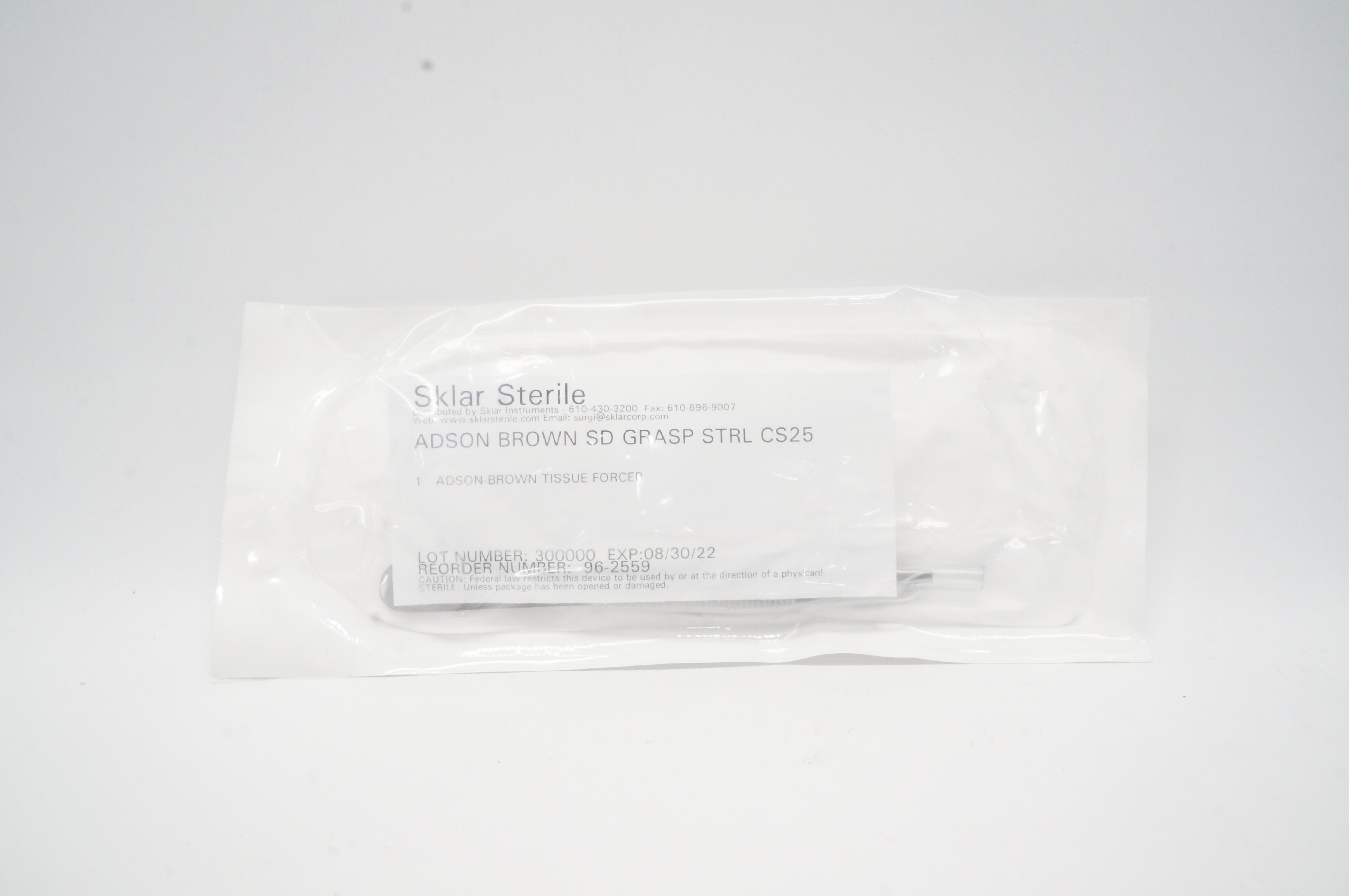 Sklar 96-2559 Adson-Brown Tissue Forcep SD GRASP STRL CS25