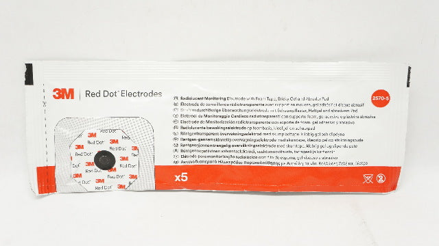 3M 2570-5 Radiolucent Monitoring Electrode Foam Tape,Abrader Pad - Pack of 5(x)