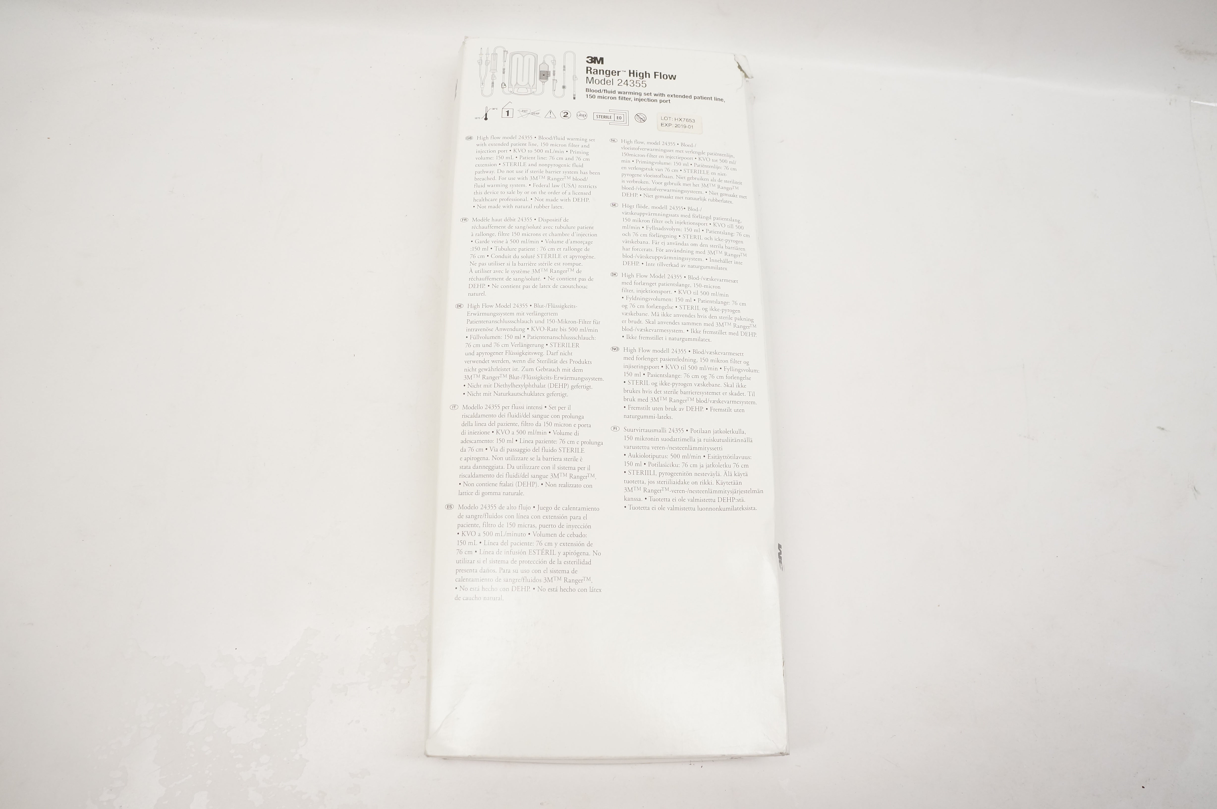 3M 24355 Ranger High Flow Blood/Fluid Warming Set, 150 Micron Filter (x)