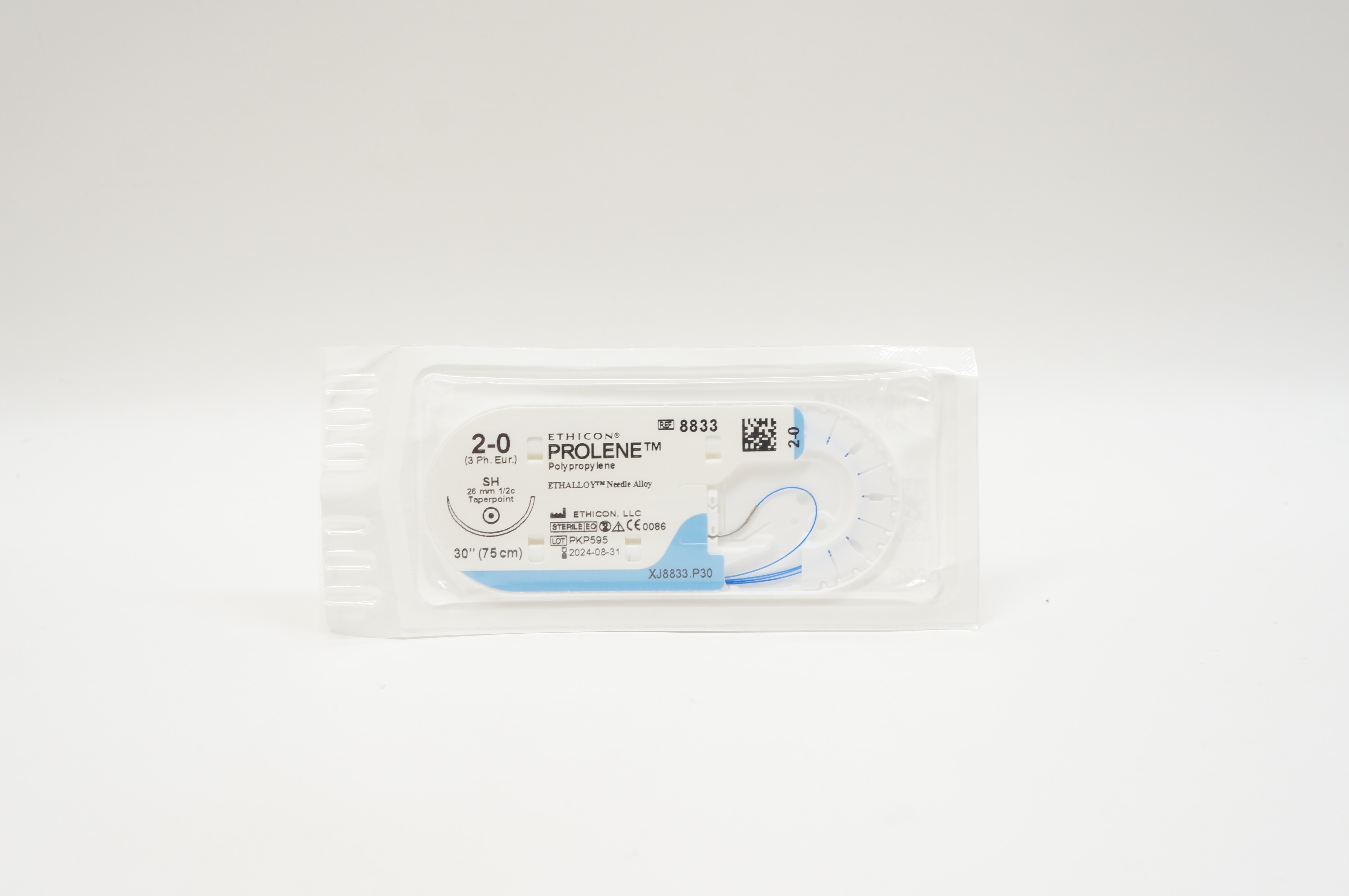 Ethicon 8833 2-0 PROLENE, SH, 26mm 1/2c Taperpoint, 30inch