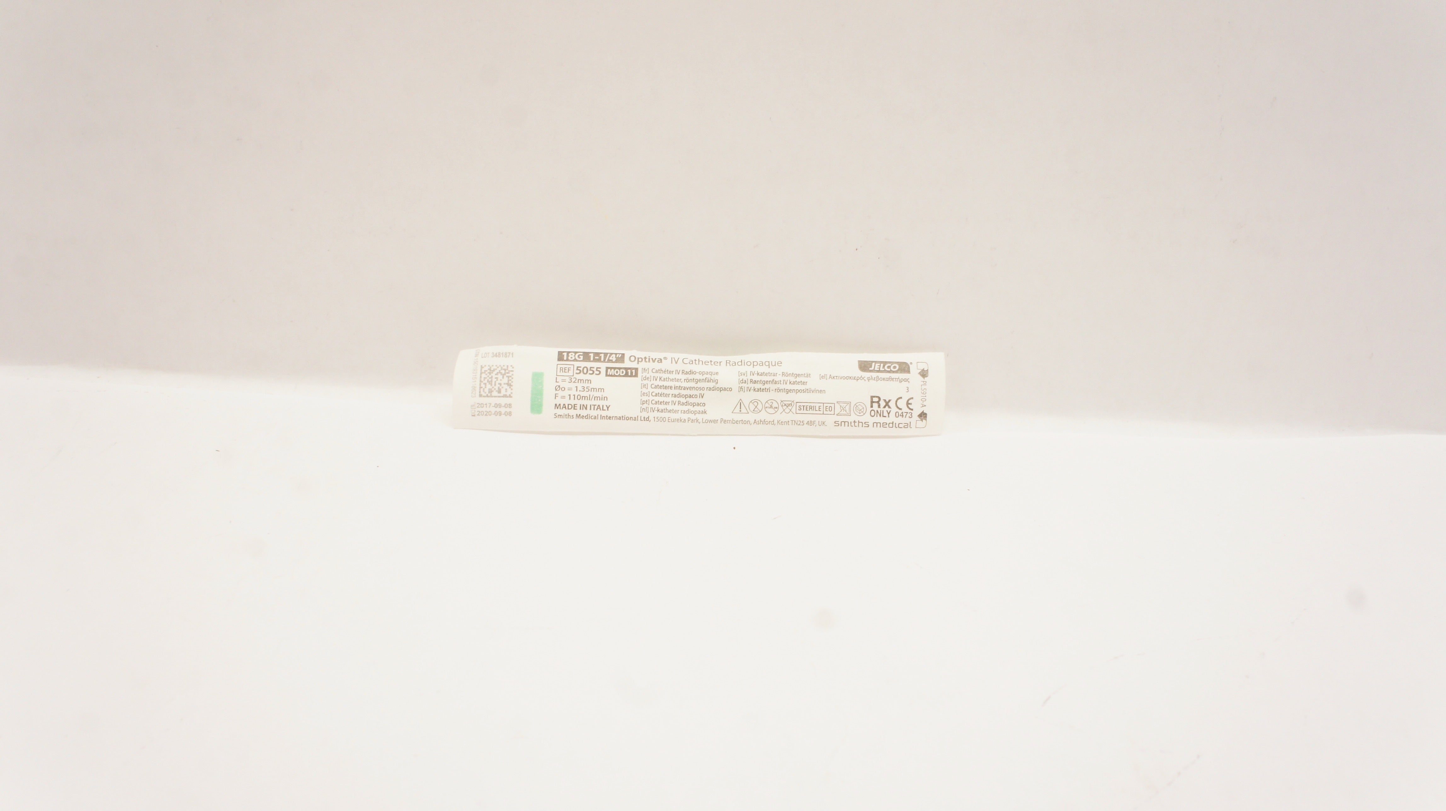 Smiths Medical 5055 Jelco Optiva IV Cath. Radiopaque 18G x 1-1/4inch (x)